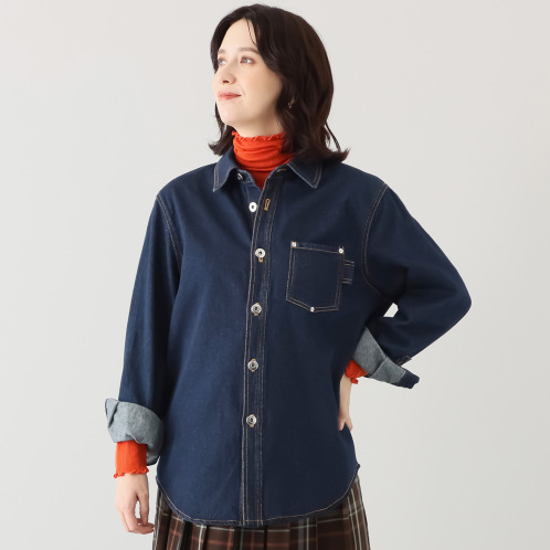 ヘ・エラ コットン100% デニムシャツジャケット ヘ・エラ コットン100% デニムシャツジャケット