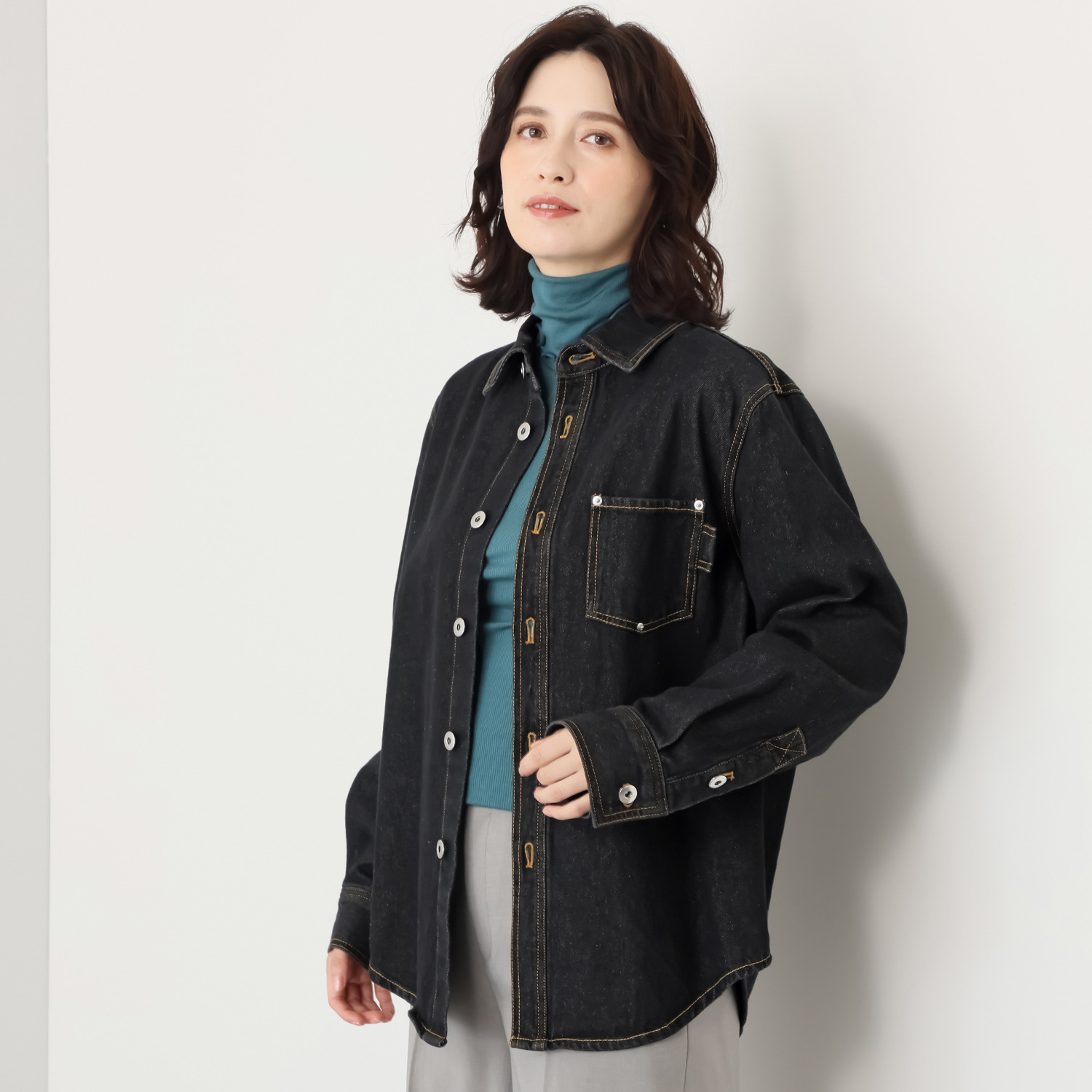 ヘ・エラ コットン１００％ デニムシャツジャケット