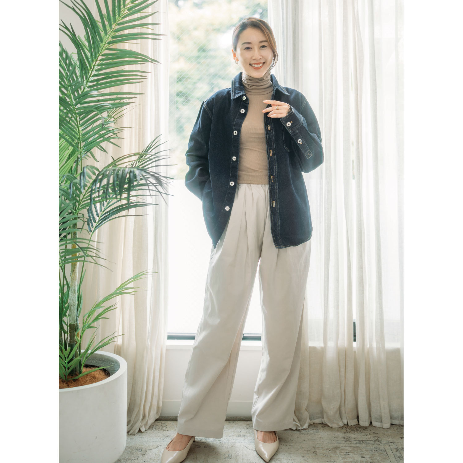 ヘ・エラ コットン１００％ デニムシャツジャケット