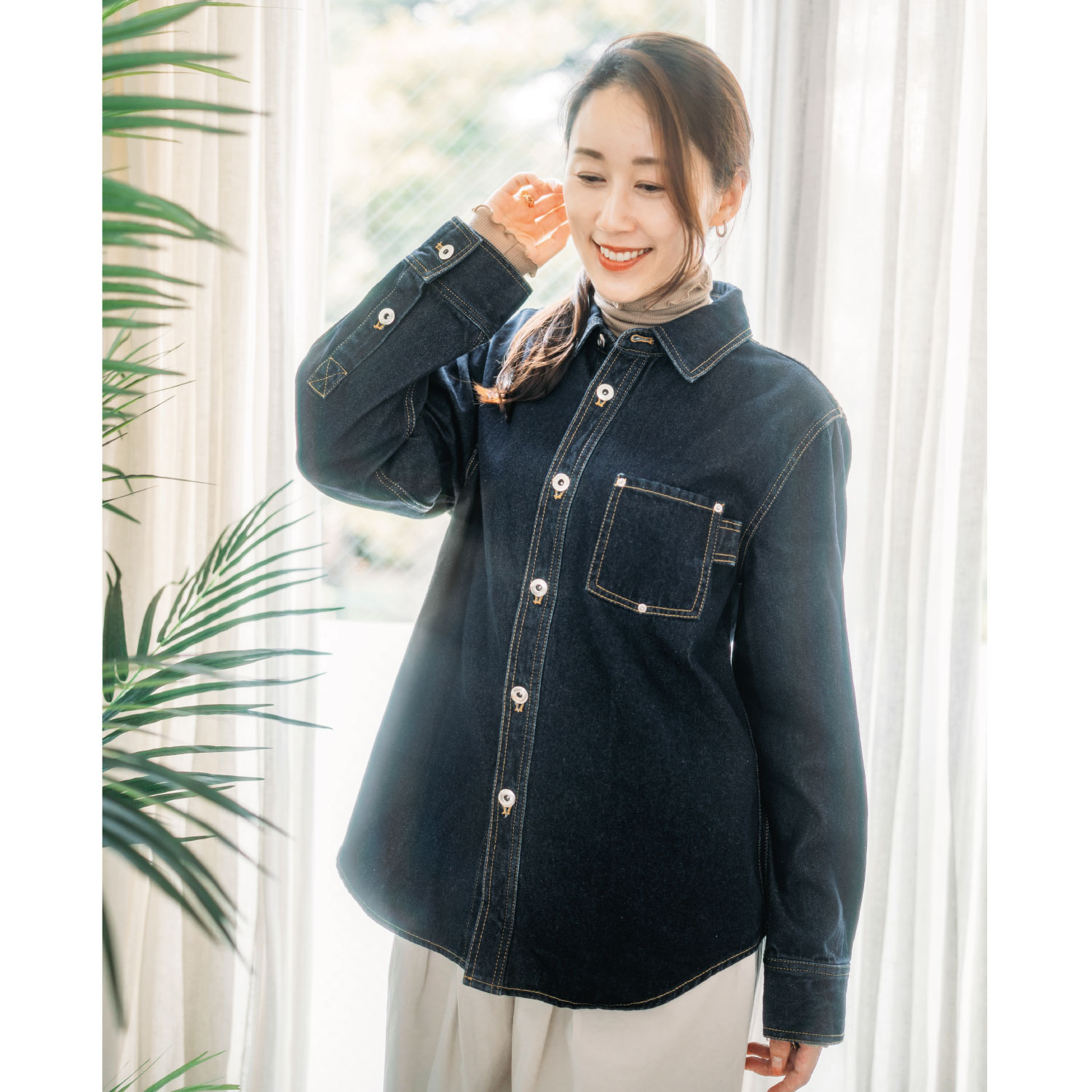 ヘ・エラ コットン１００％ デニムシャツジャケット