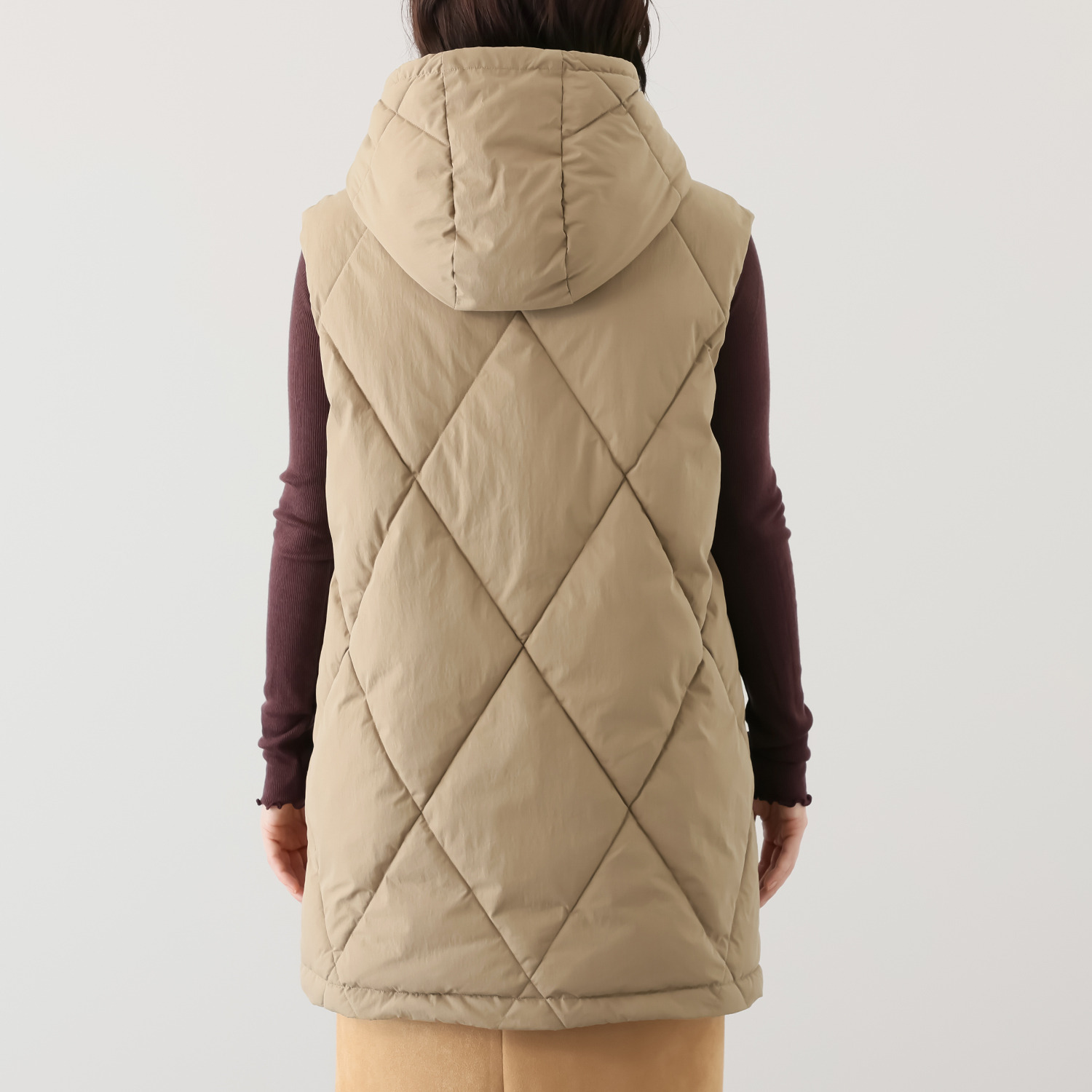 ヘ・エラ はっ水 大人美人 フード付粒わたベスト