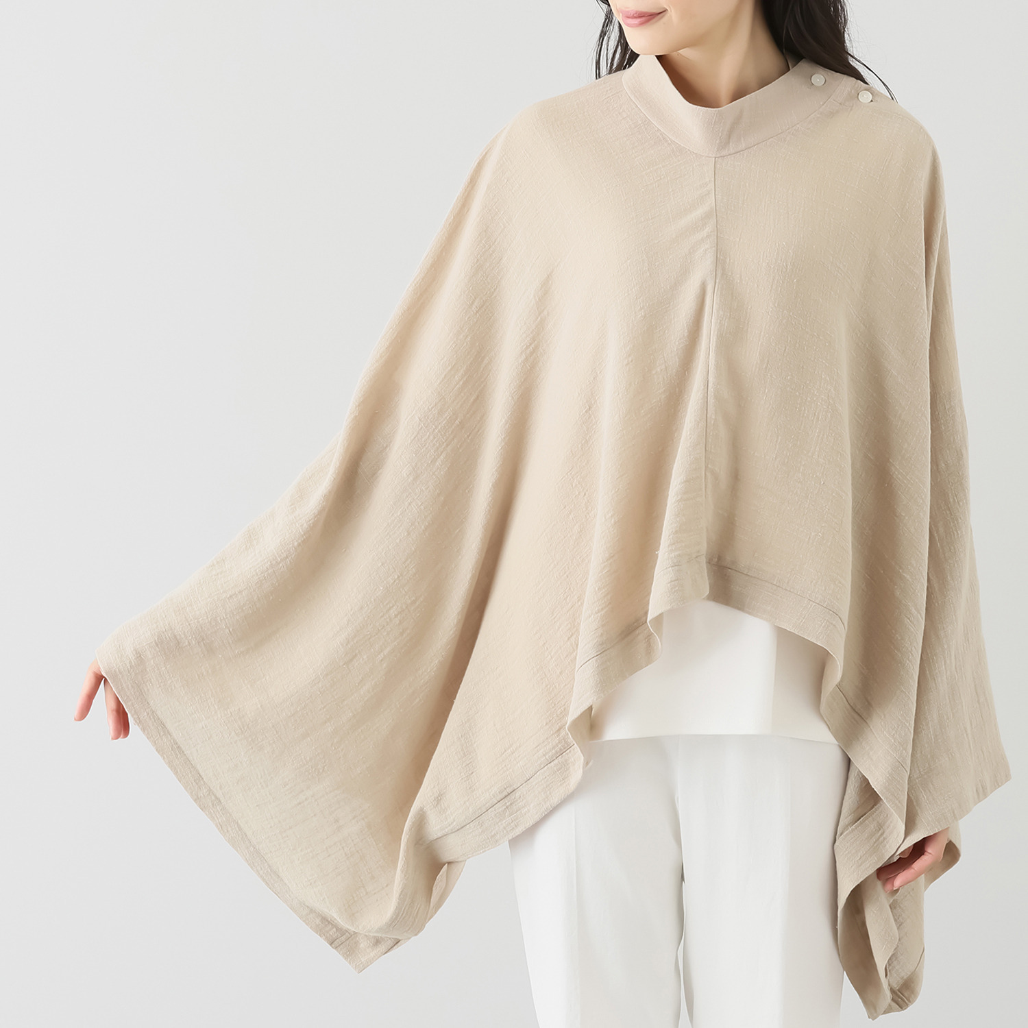 エバーグリーン エバーモア 大人の上品さをまとう マルチケープポンチョ