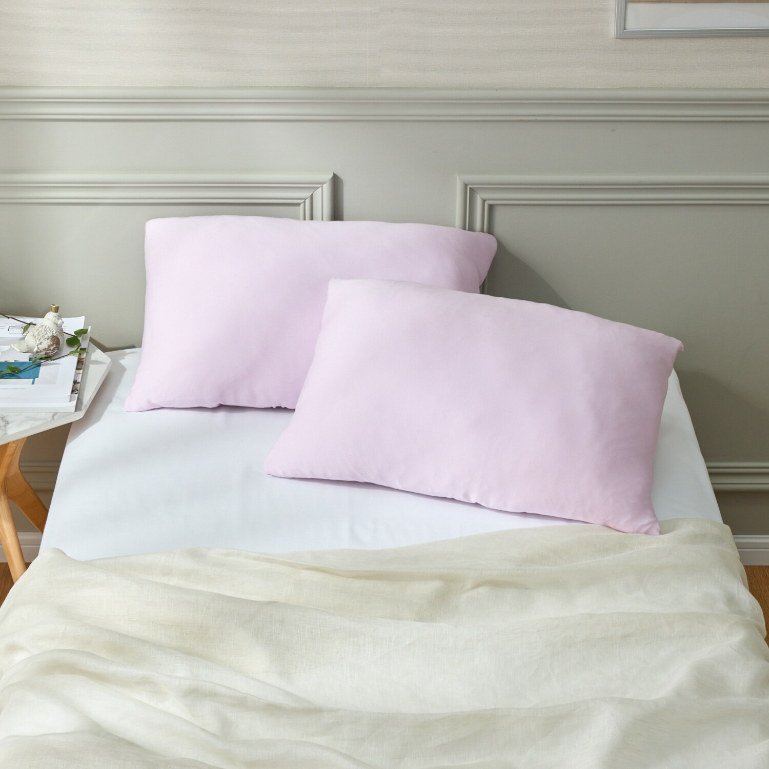 ｎｉｓｈｉｋａｗａ　西川 タテにもヨコにも伸びる 抗菌・消臭 コットンレーヨン のびのびピローシーツ 同色　２枚セット