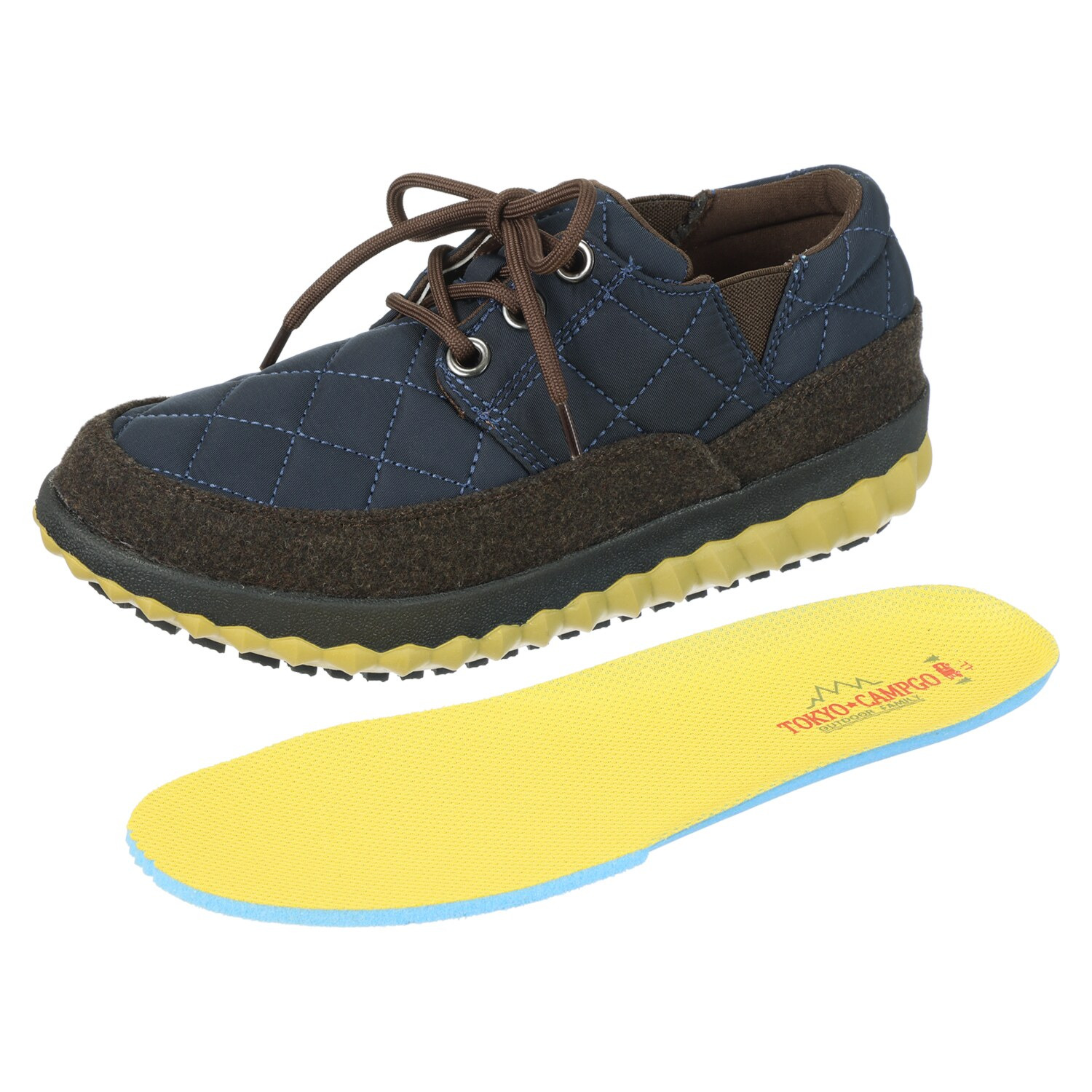 トーキョーキャンプゴー 防水　防滑 サイドゴア キルティング レースアップシューズ