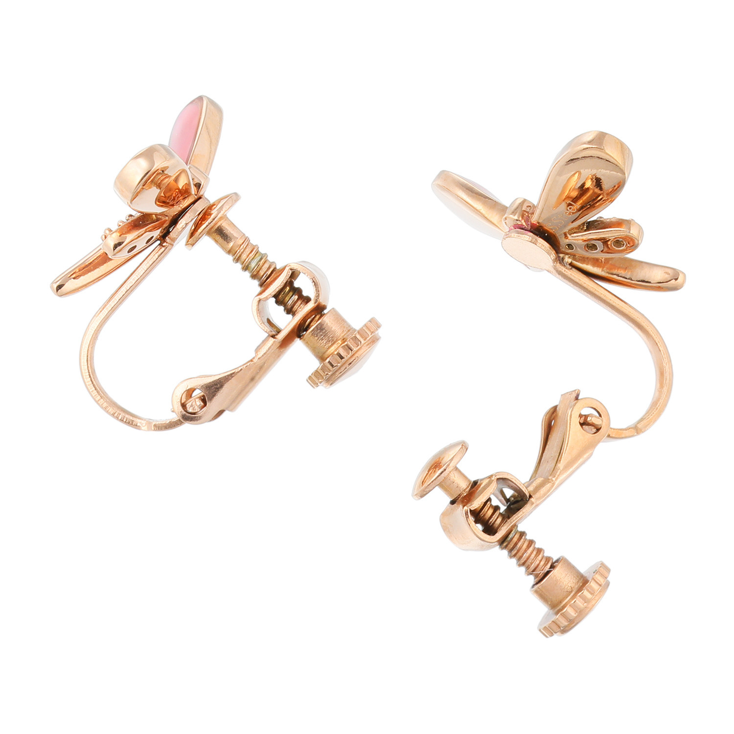 キラレ ステンレス アバローニシェル＆ＣＺ トンボモティーフ イヤリング／ピアス