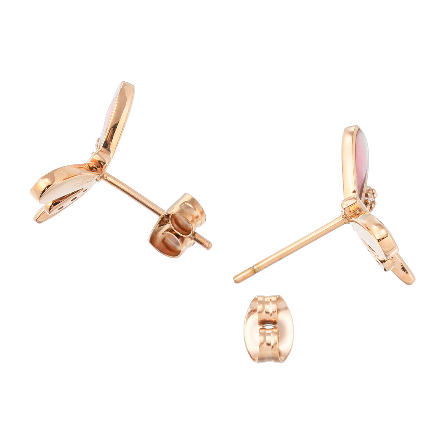 キラレ ステンレス アバローニシェル＆ＣＺ トンボモティーフ イヤリング／ピアス