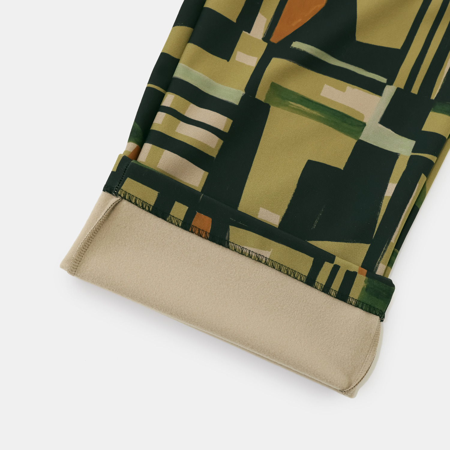 ピーツー マシュマロ裏起毛 プリントセミワイドパンツ