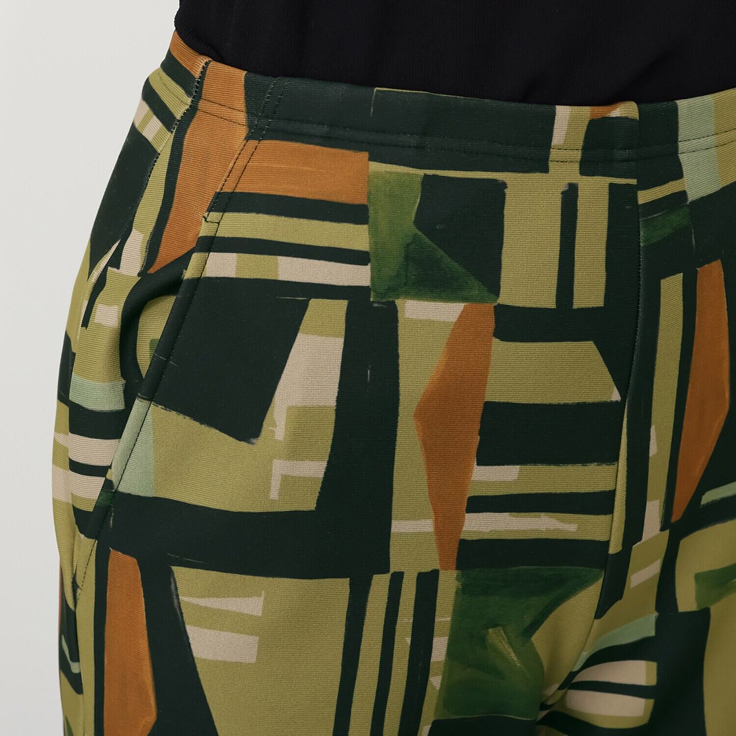 ピーツー マシュマロ裏起毛 プリントセミワイドパンツ