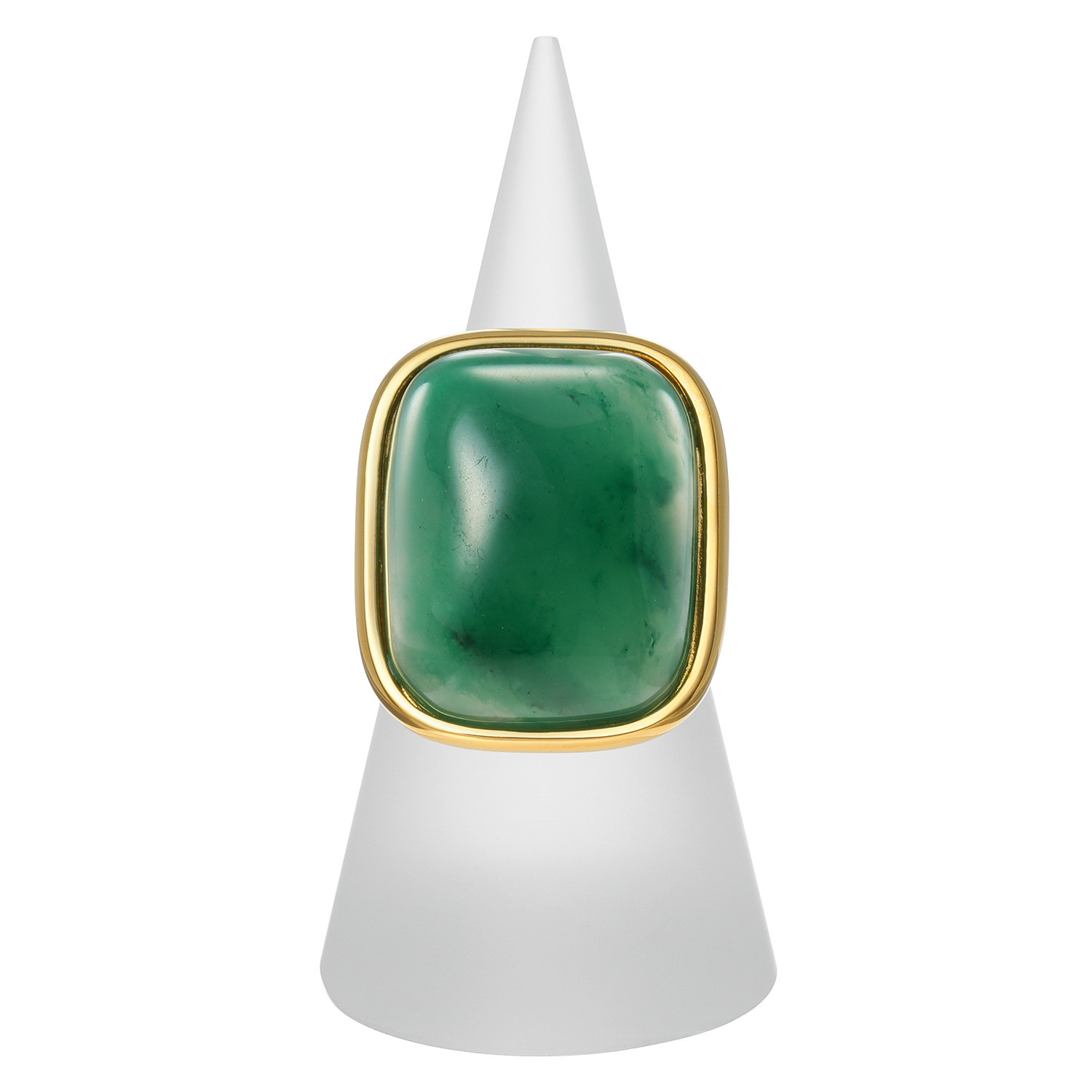 ジュンコ　シマダ シルバー ２５カラットＵＰ グリーンクォーツ クッションカボション リング