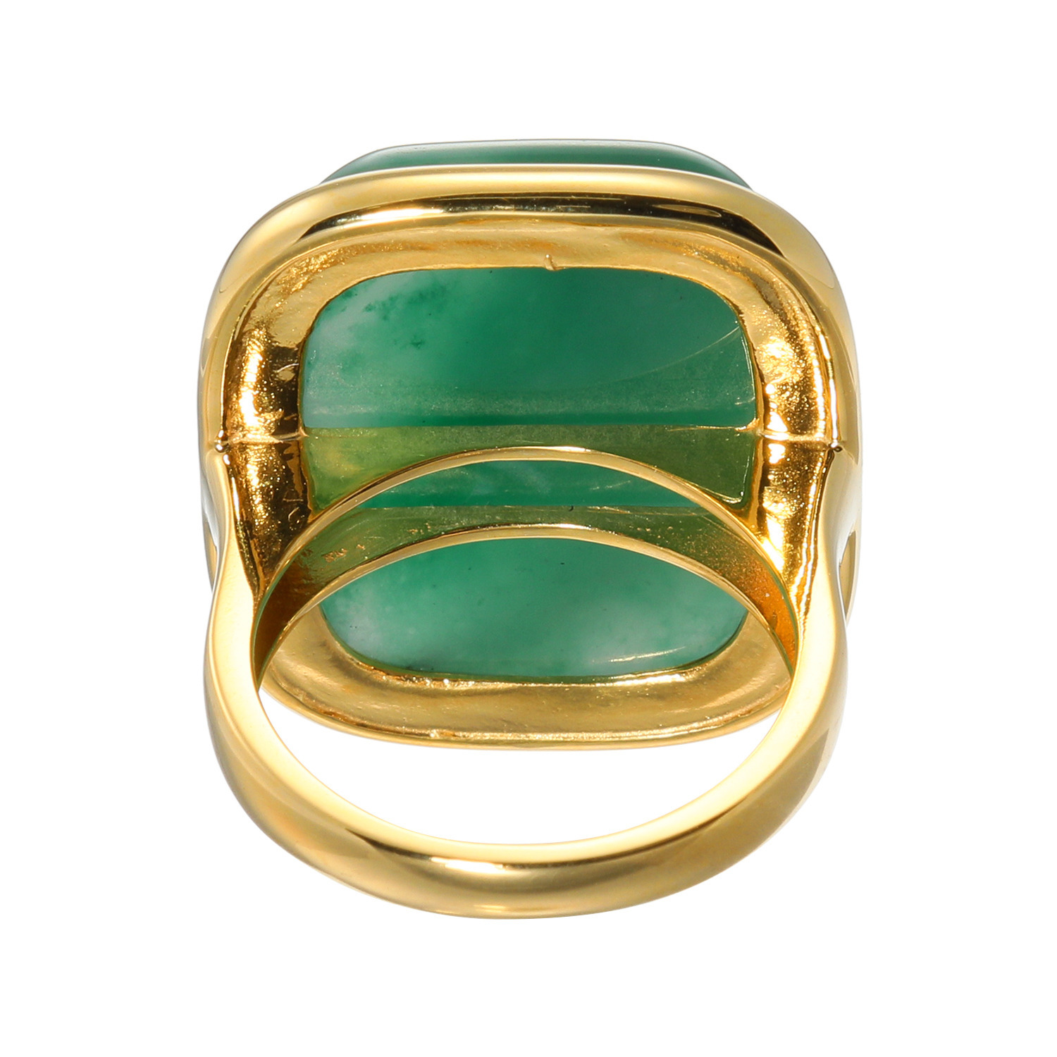 ジュンコ　シマダ シルバー ２５カラットＵＰ グリーンクォーツ クッションカボション リング