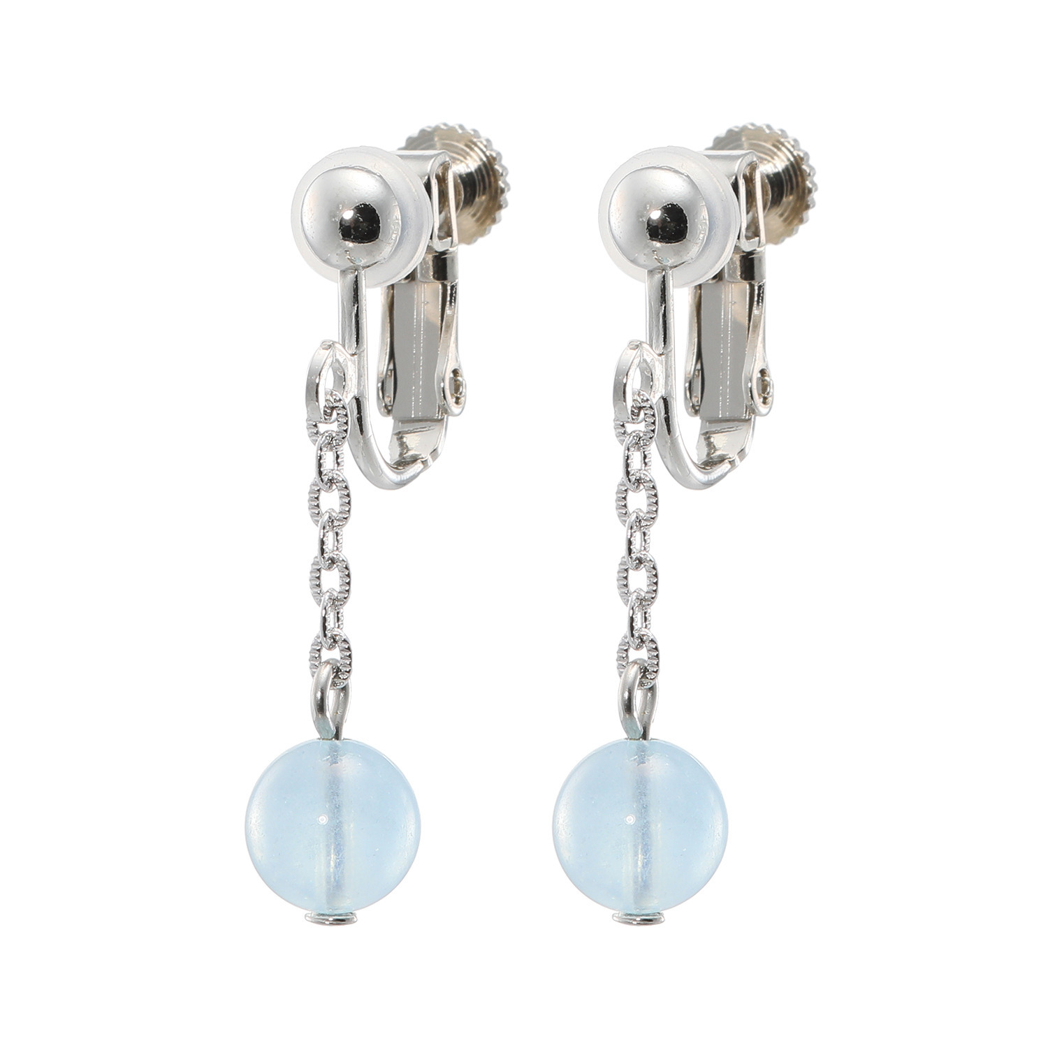 グランシフォレ アクアマリン ラウンドビーズ スウィング イヤリング／ピアス