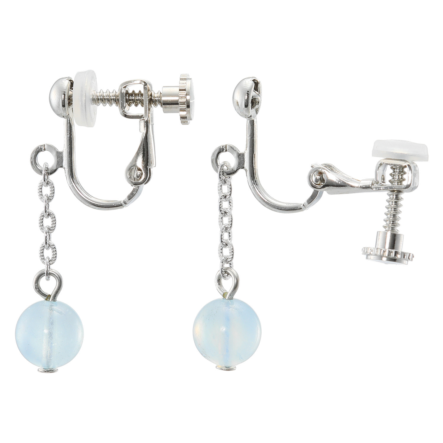 グランシフォレ アクアマリン ラウンドビーズ スウィング イヤリング／ピアス