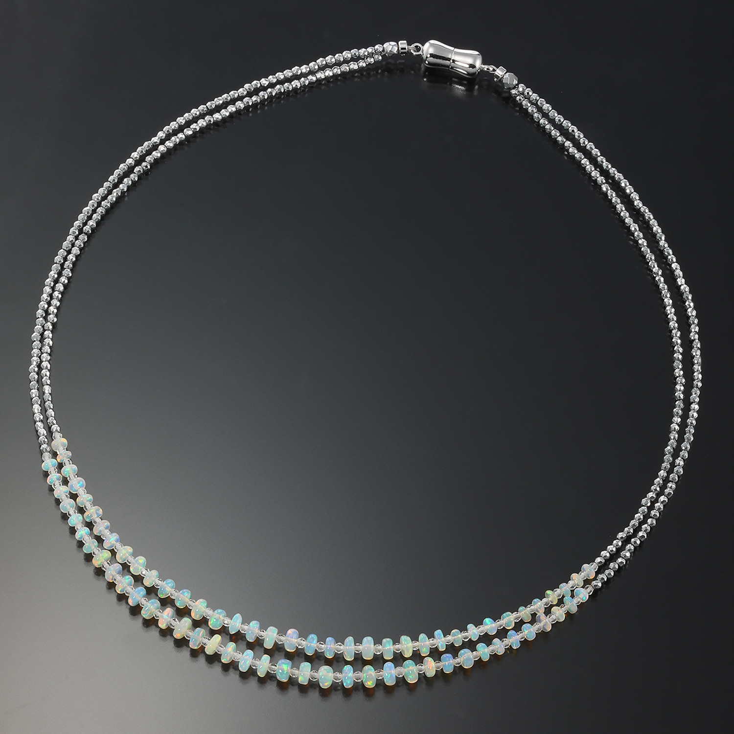 グランシフォレ オパール＆ ロッククリスタルクォーツ ２連ネックレス