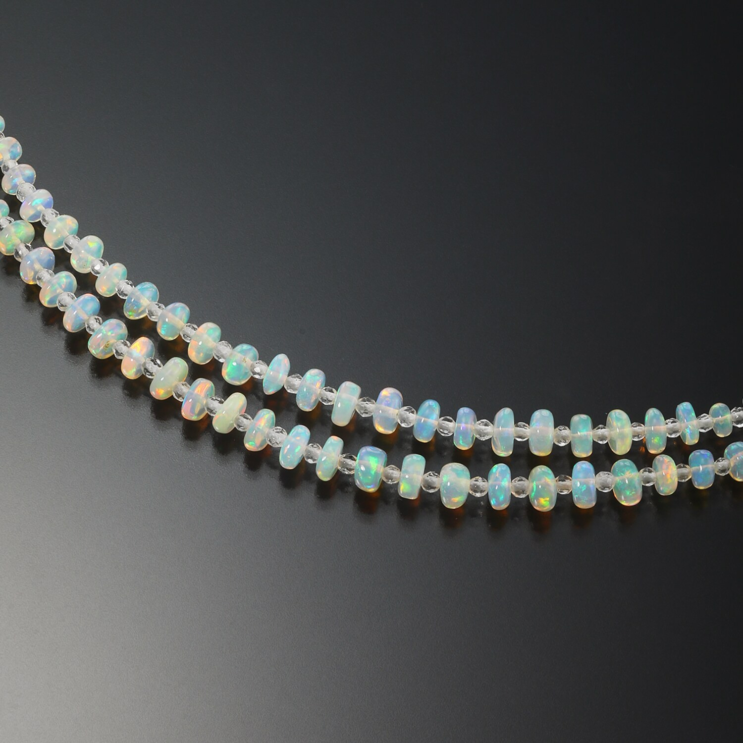 グランシフォレ オパール＆ ロッククリスタルクォーツ ２連ネックレス