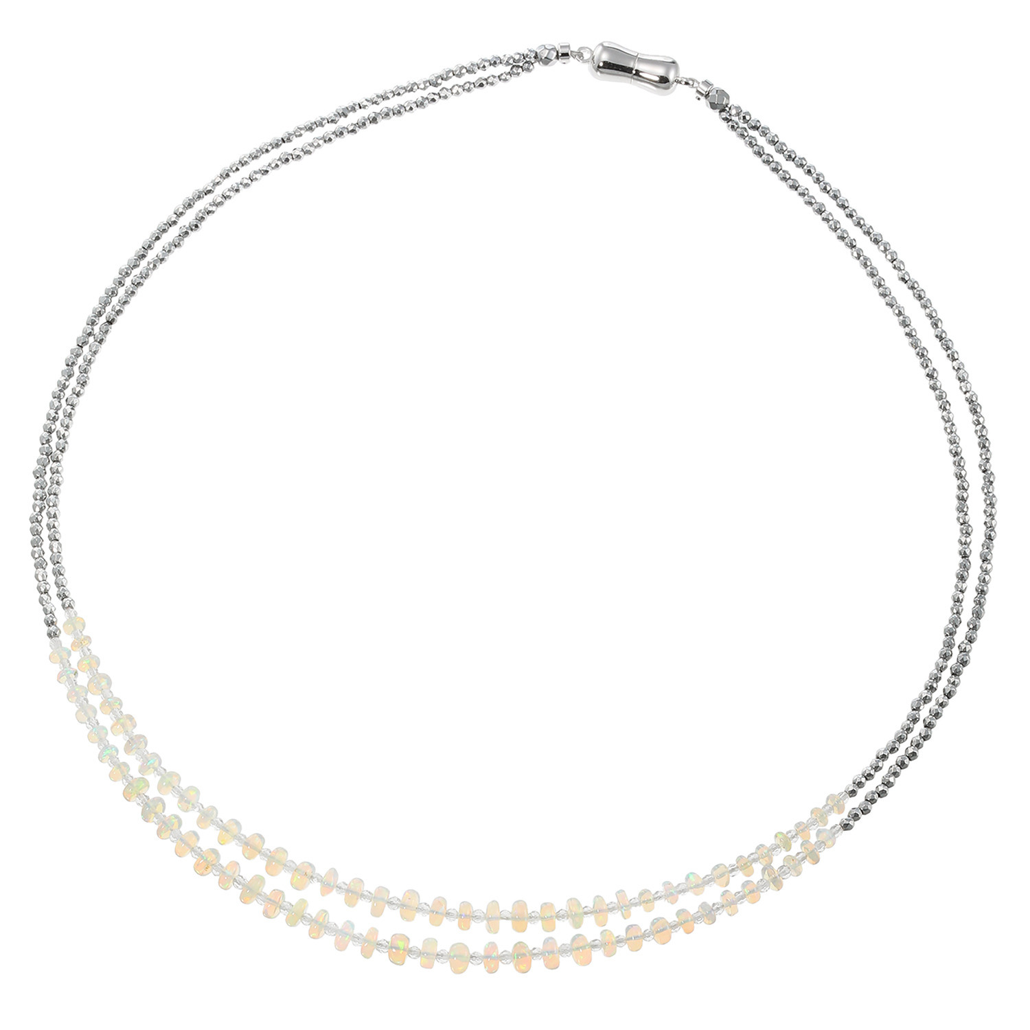 グランシフォレ オパール＆ ロッククリスタルクォーツ ２連ネックレス