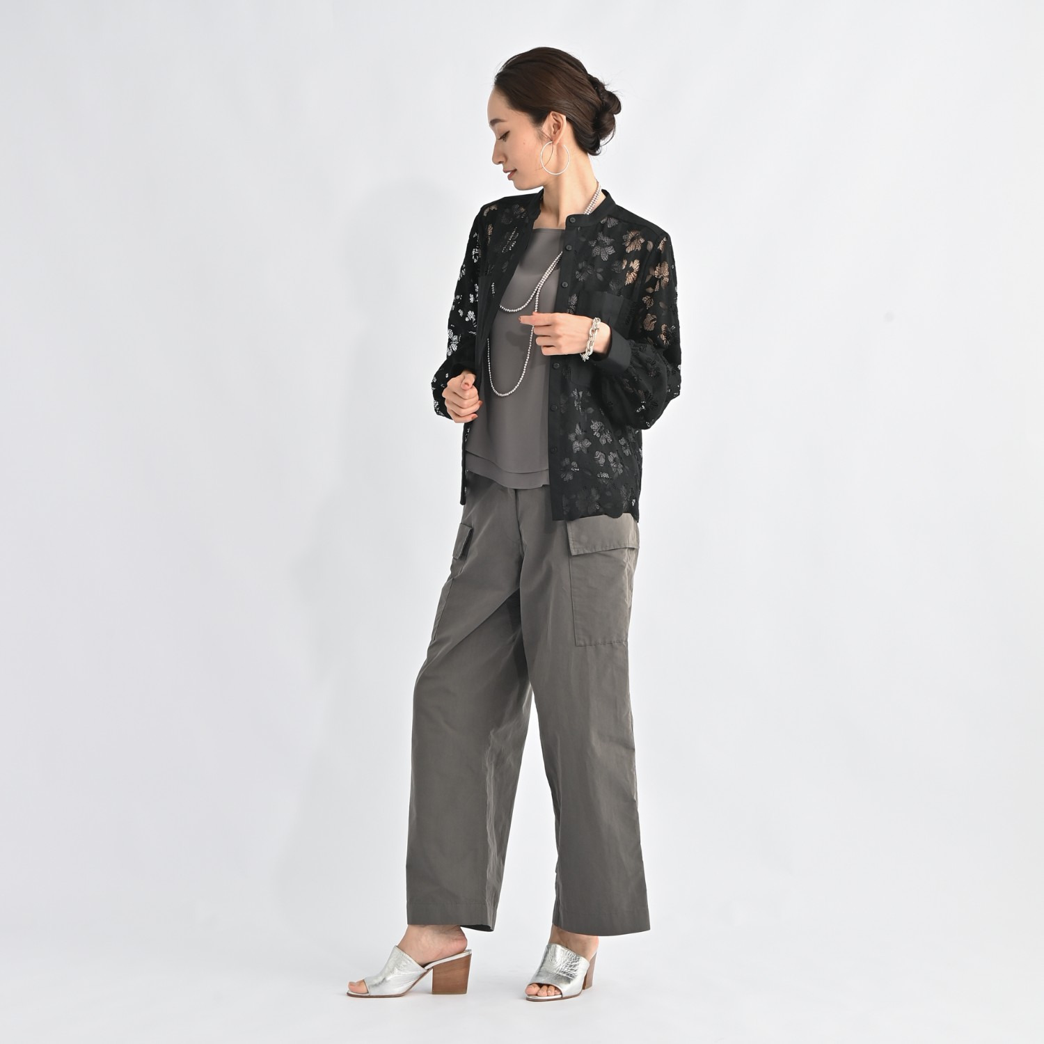 ＢＯＵＮＣＹ　ＢＯＮＤ シャンブレーツイル ハンサムカーゴパンツ