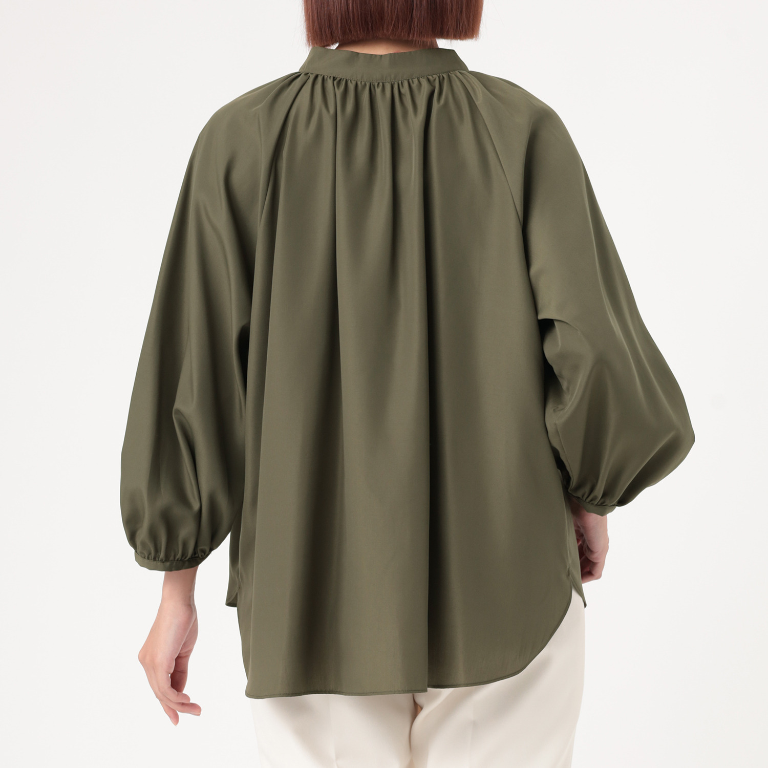 イフェメル／ ダブルフェーストーキョー 日本製 ラグランスリーブ ギャザー リボンブラウス