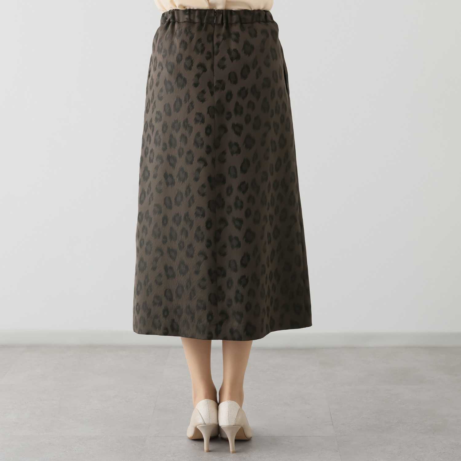 イフェメル／ ダブルフェーストーキョー 日本製 レオパード柄 ジャガードスカート