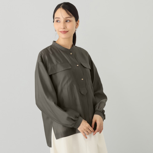 イフェメル/ ダブルフェーストーキョー 日本製 ブルゾン風 シアーシャツ イフェメル/ ダブルフェーストーキョー 日本製 ブルゾン風 シアーシャツ