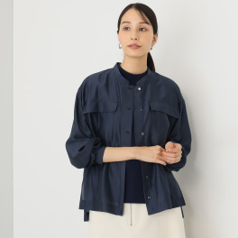 イフェメル／ ダブルフェーストーキョー 日本製 ブルゾン風 シアーシャツ