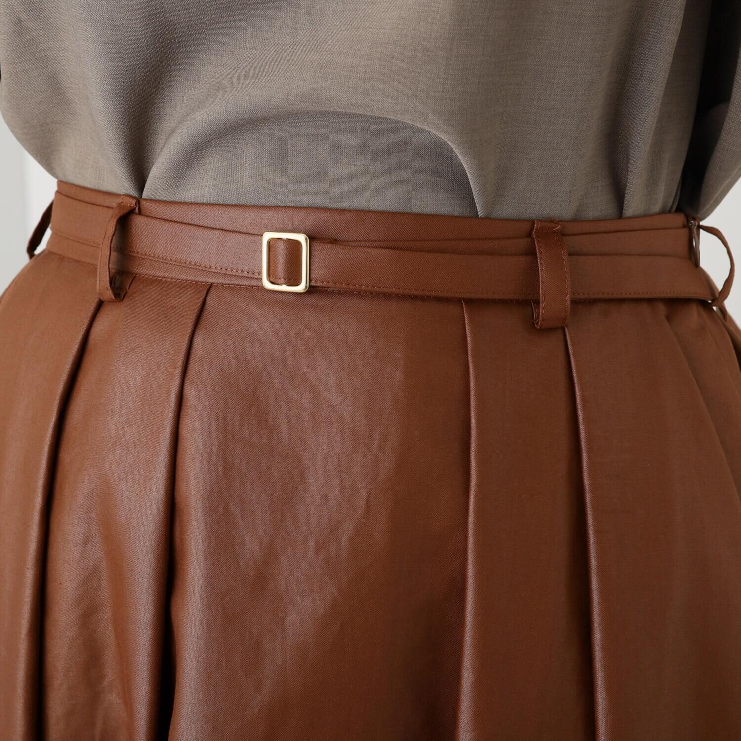 イフェメル／ ダブルフェーストーキョー 日本製 タックフレアー グロッシースカート