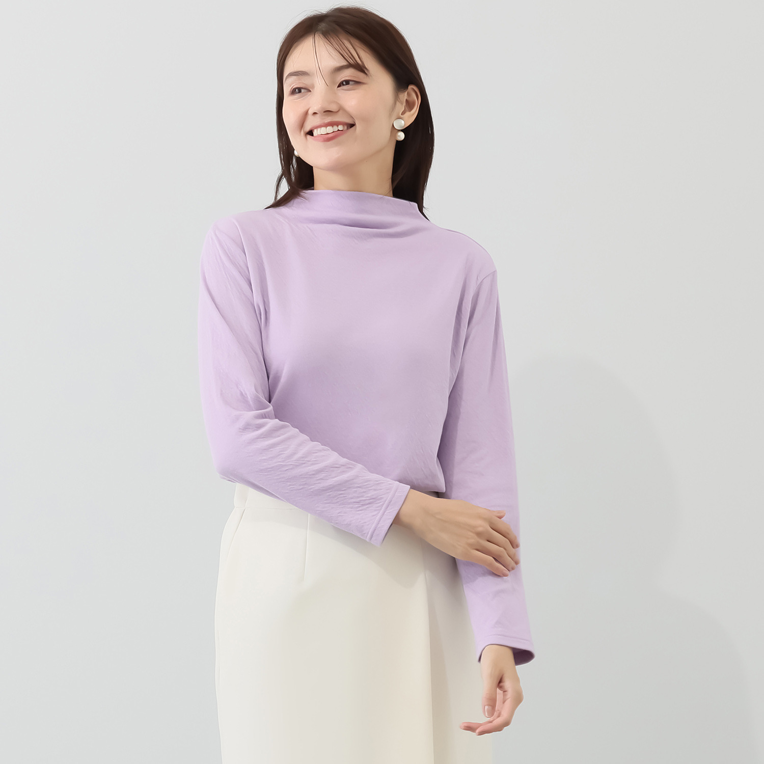 ココンライフ　ドゥ コットン１００％ ガーゼ接結生地使用 ふんわり軽やか ボトルネックプルオーバー