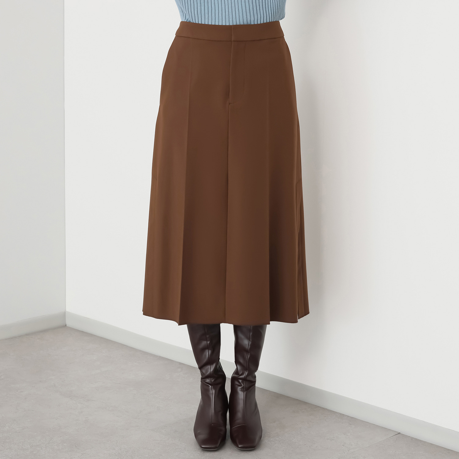 プリモヴァローレ 裏起毛ツイル センタープレス スカート