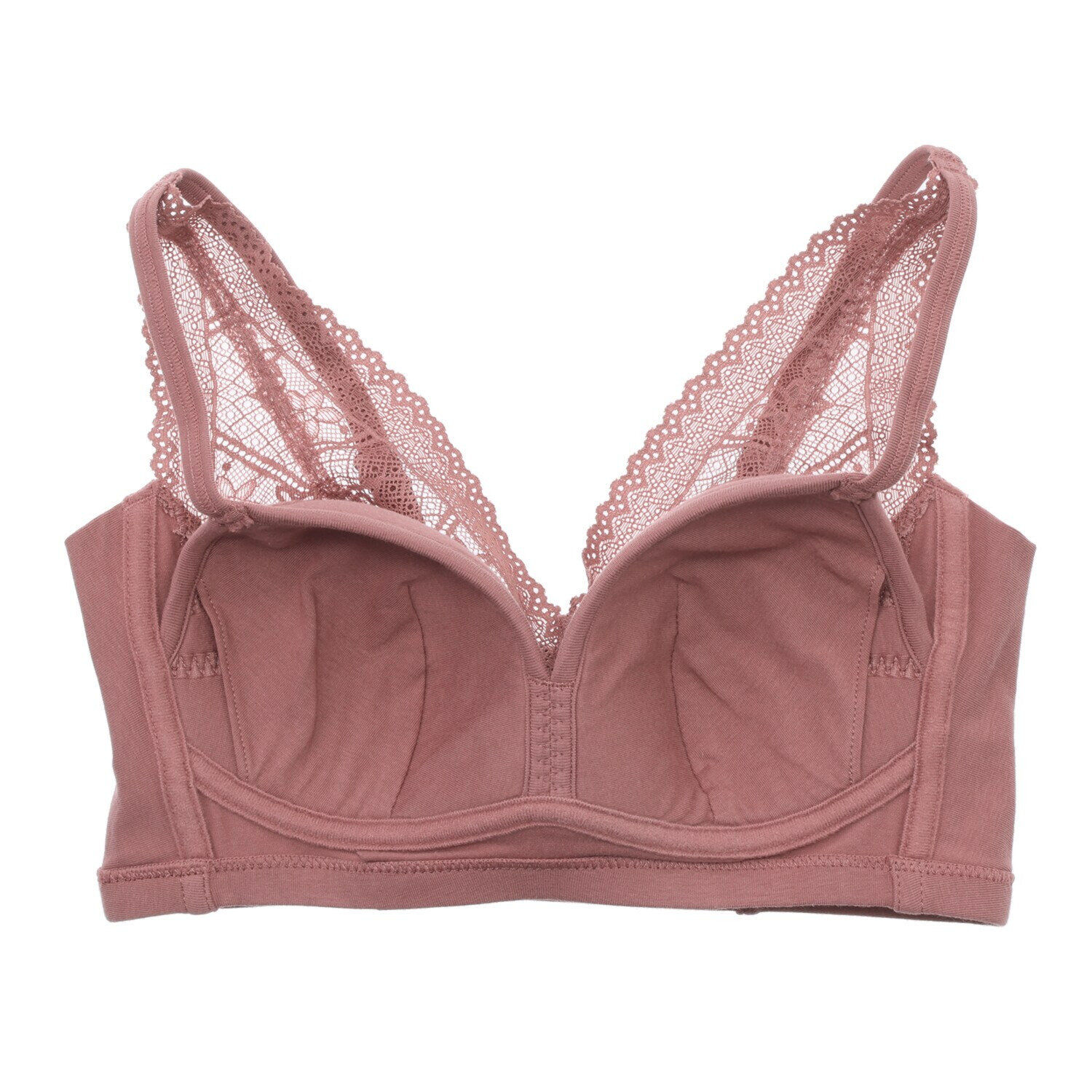 きれいになろう！ 制菌加工 綿混ベア天竺 ノンワイヤーレースブラ ２枚セット