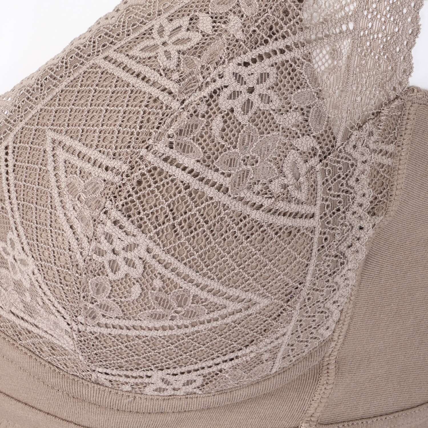 きれいになろう！ 制菌加工　綿混ベア天竺 ノンワイヤー レースブラキャミ ２枚セット