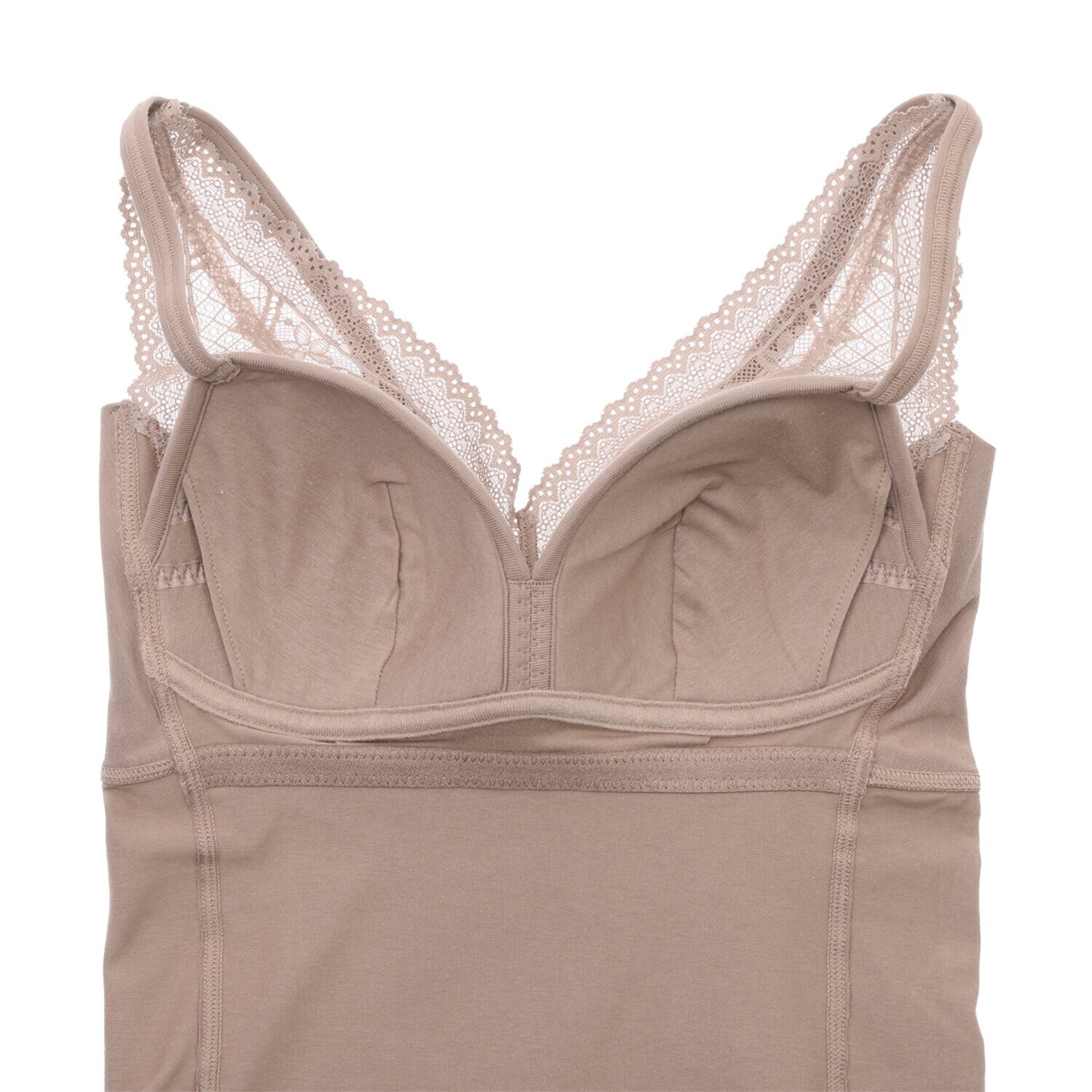 きれいになろう！ 制菌加工　綿混ベア天竺 ノンワイヤー レースブラキャミ ２枚セット