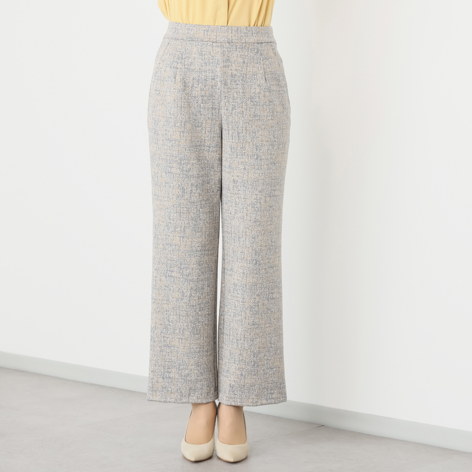 上質ごこち アーバンモザイク ジャガード ストレートパンツ