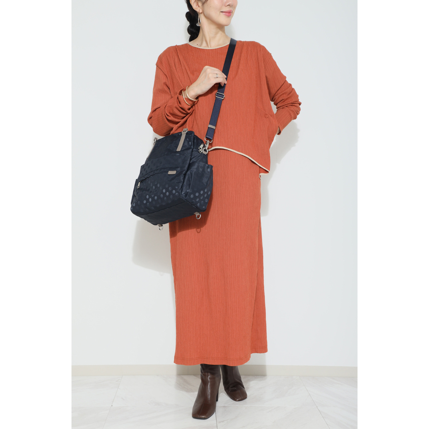 イザック はっ水　軽量 ドットジャガード ３ウェイリュック＆ サコッシュセット