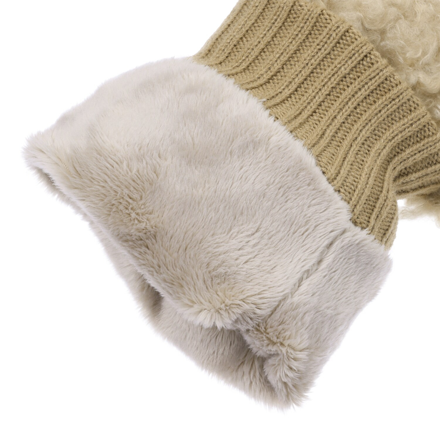 指先自由でらくらくスマホ フード付きで暖かい トイプードル もこもこミトン＆ スヌードセット