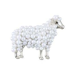 韓国トレンド 雑貨コレクション パールビジュウブローチ ＜もこもこひつじ＞