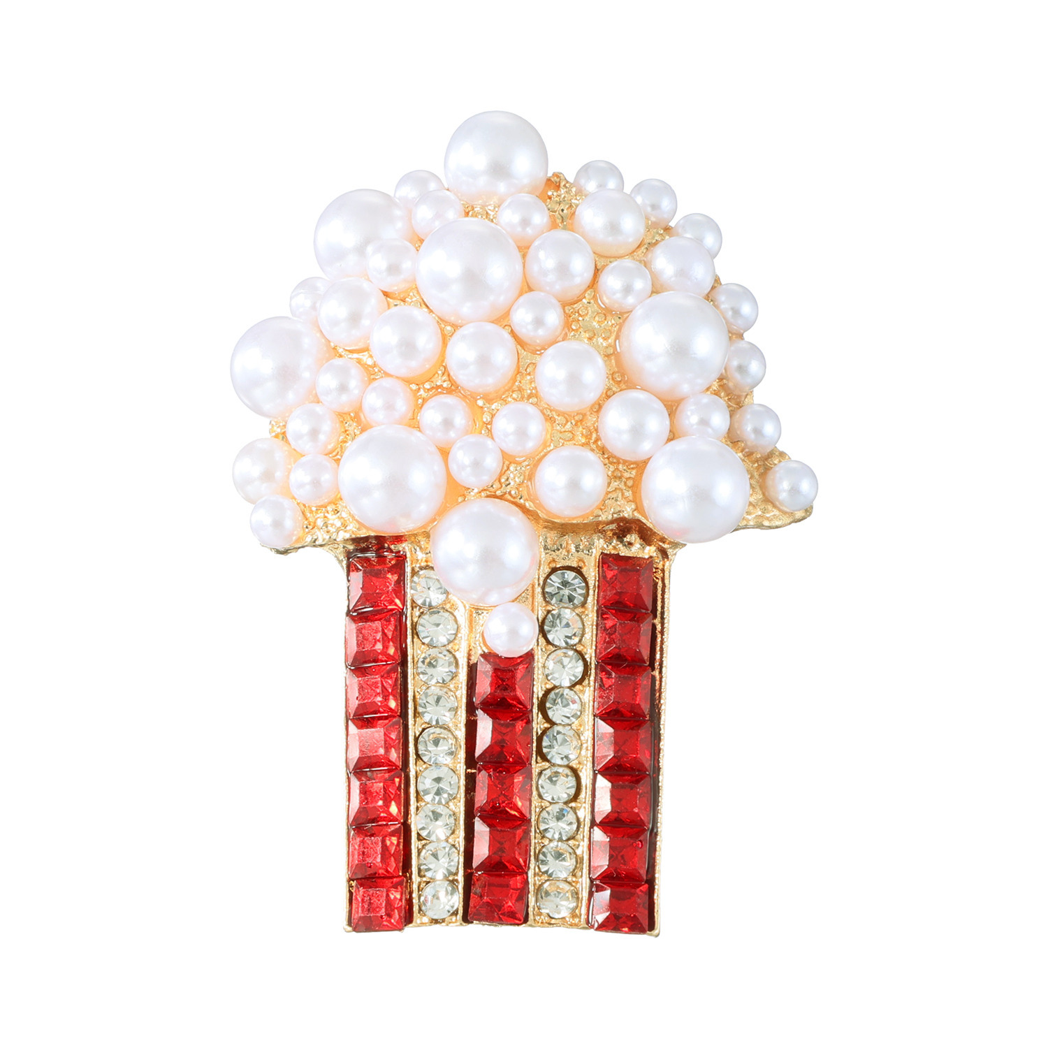 韓国トレンド 雑貨コレクション キラキラブローチ ＜ポップコーン＞