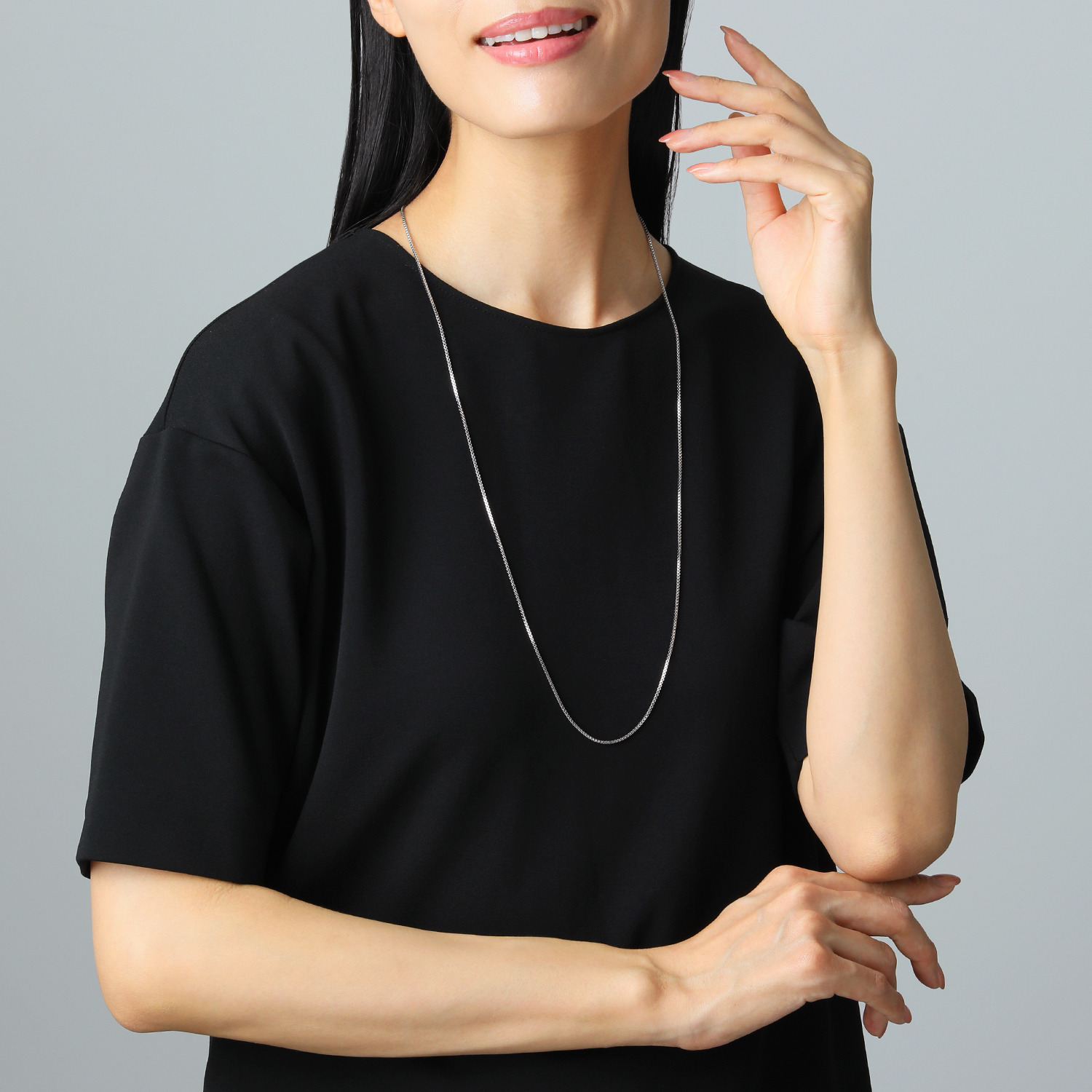 エアリーフェアリー プレシオサ社製 クリスタルガラス スターモティーフ スライド ロングネックレス＆ 淡水パールチャーム