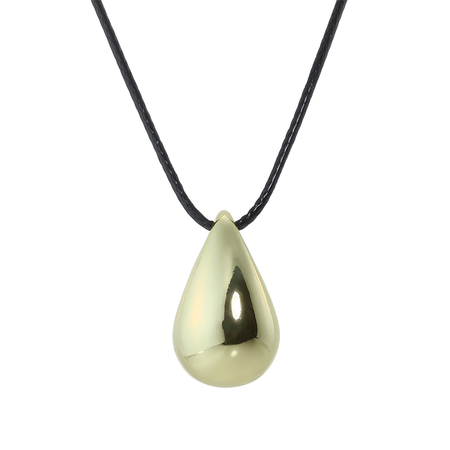 エアリーフェアリー メタルドロップ シンプルモダン ブラックコードネックレス