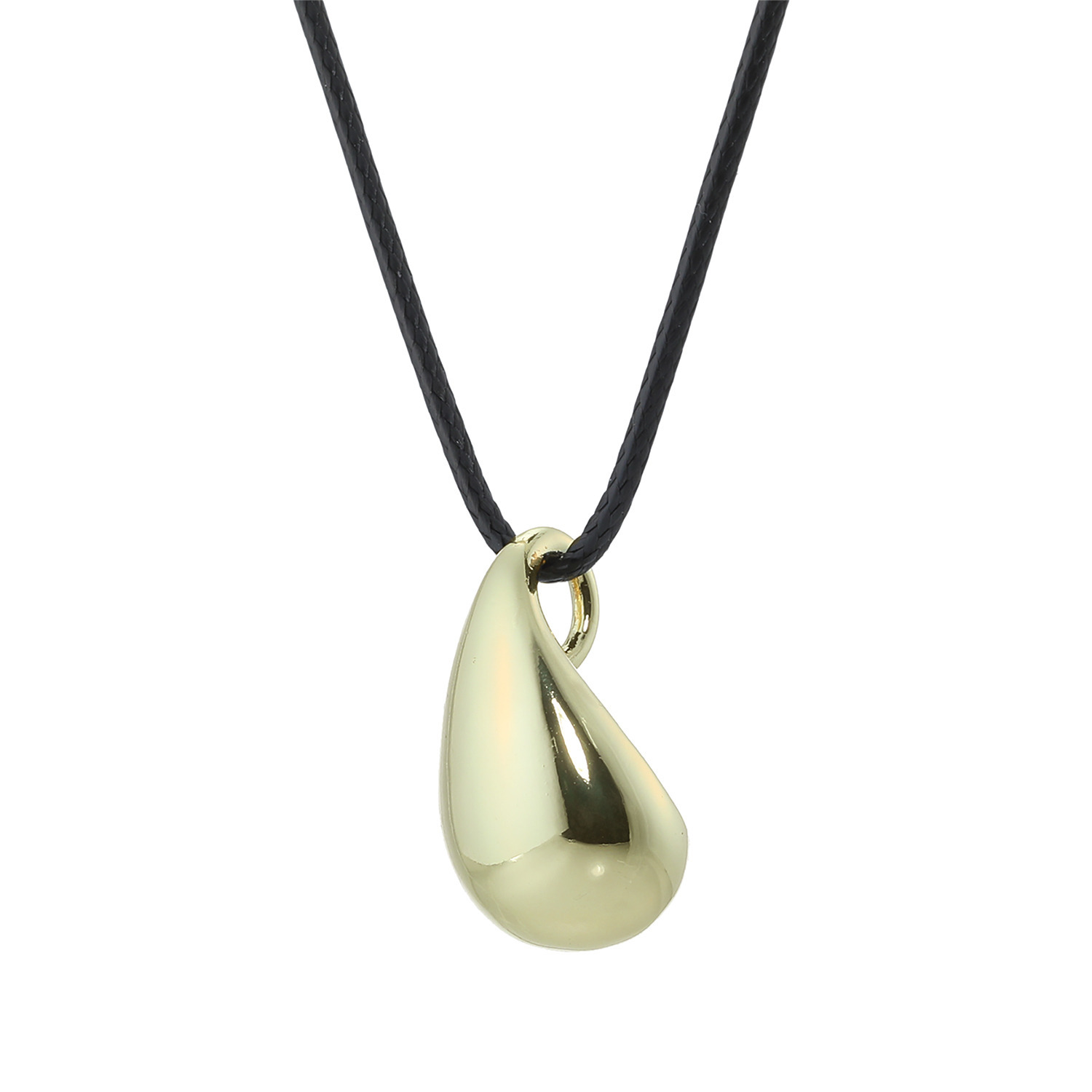 エアリーフェアリー メタルドロップ シンプルモダン ブラックコードネックレス