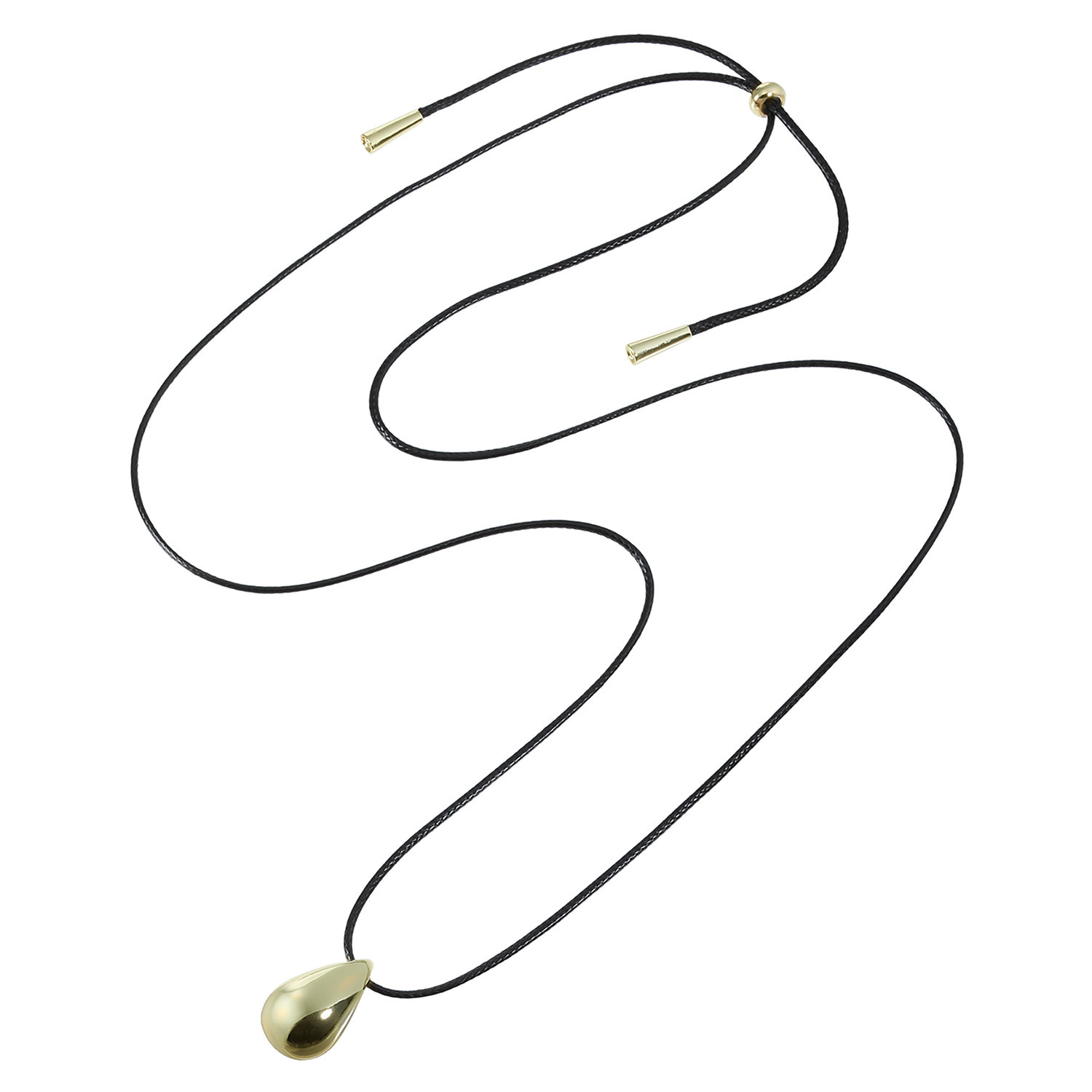 エアリーフェアリー メタルドロップ シンプルモダン ブラックコードネックレス