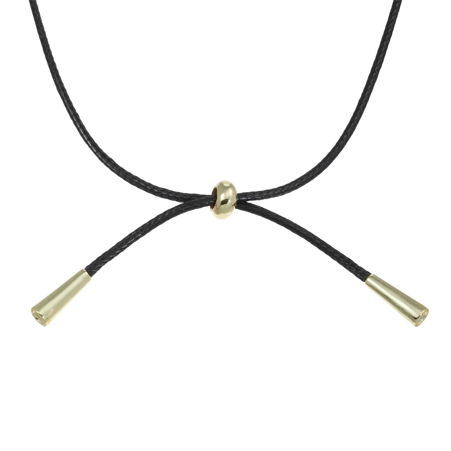 エアリーフェアリー メタルドロップ シンプルモダン ブラックコードネックレス