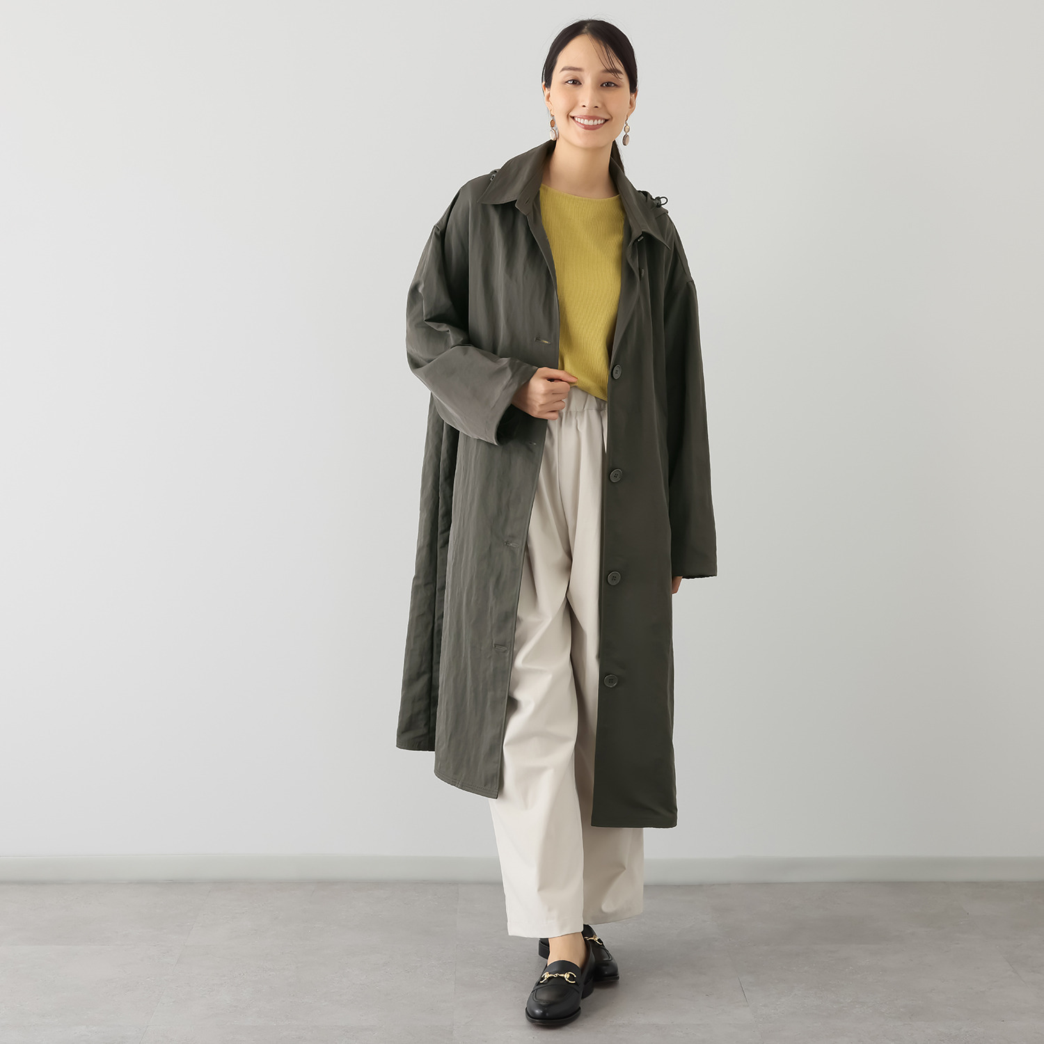 ヘ・エラ はっ水 大人美人 ナイロンワッシャー ロングコート