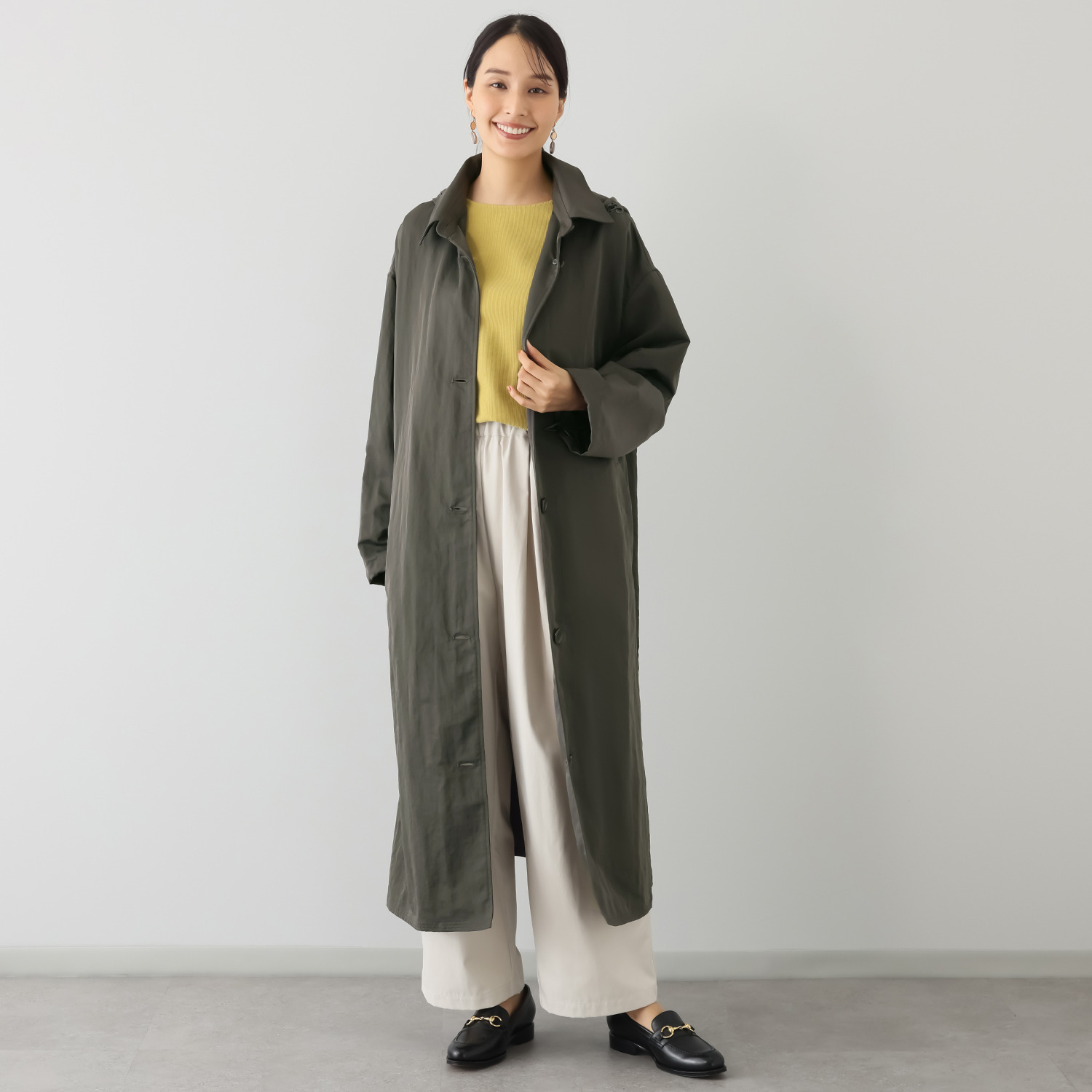 ヘ・エラ はっ水 大人美人 ナイロンワッシャー ロングコート