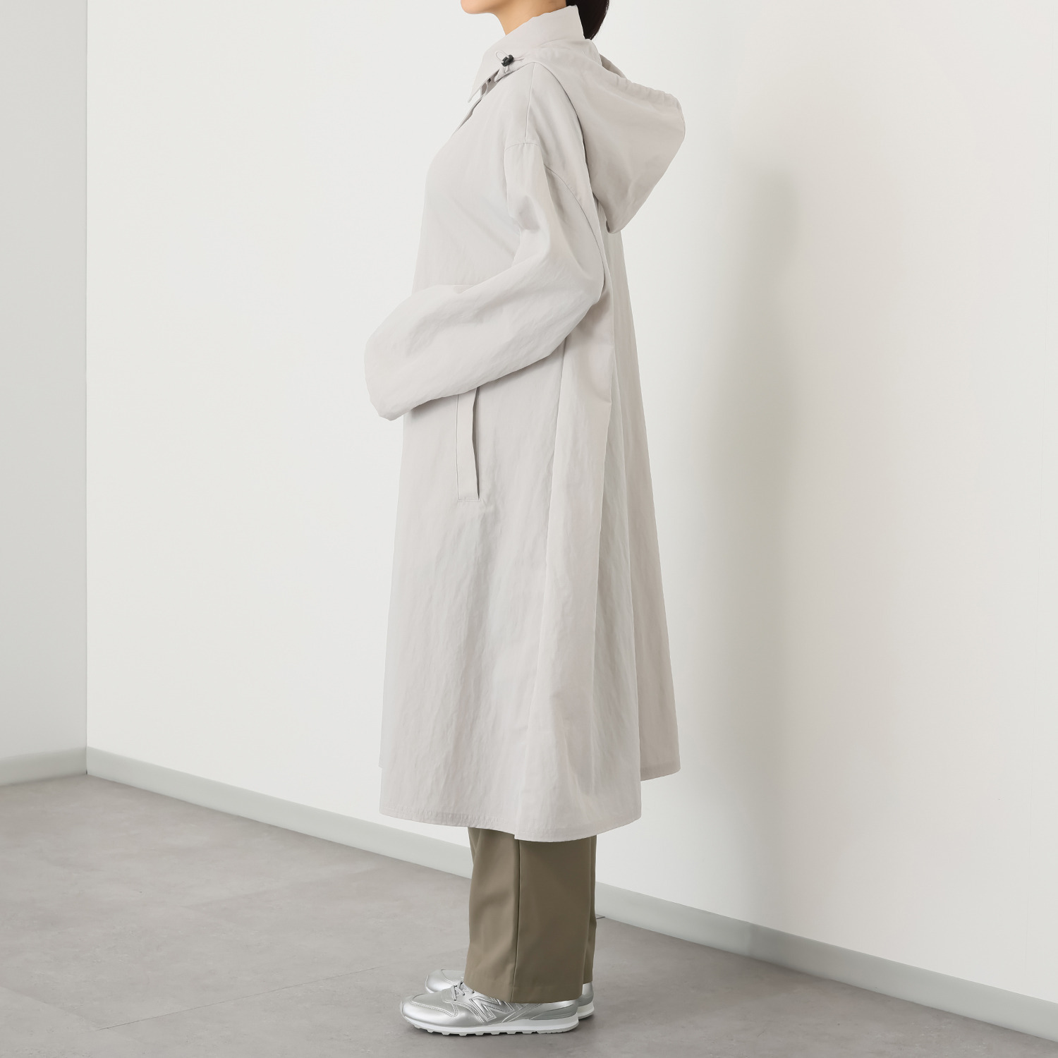 ヘ・エラ はっ水 大人美人 ナイロンワッシャー ロングコート