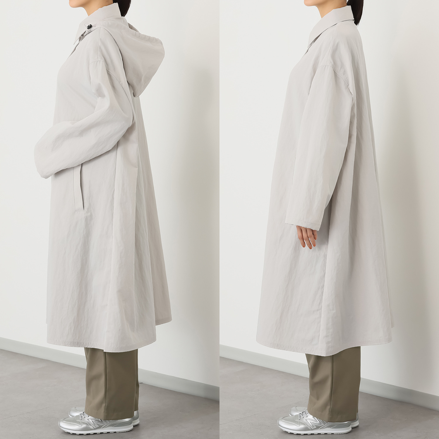 ヘ・エラ はっ水 大人美人 ナイロンワッシャー ロングコート