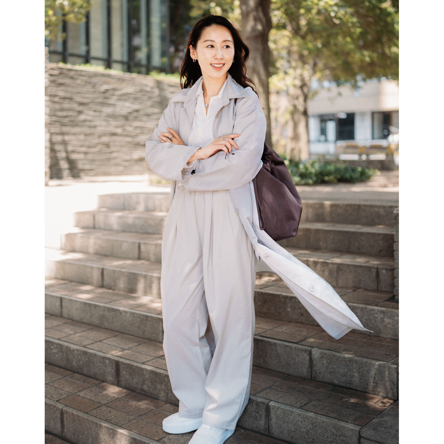 ヘ・エラ はっ水 大人美人 ナイロンワッシャー ロングコート