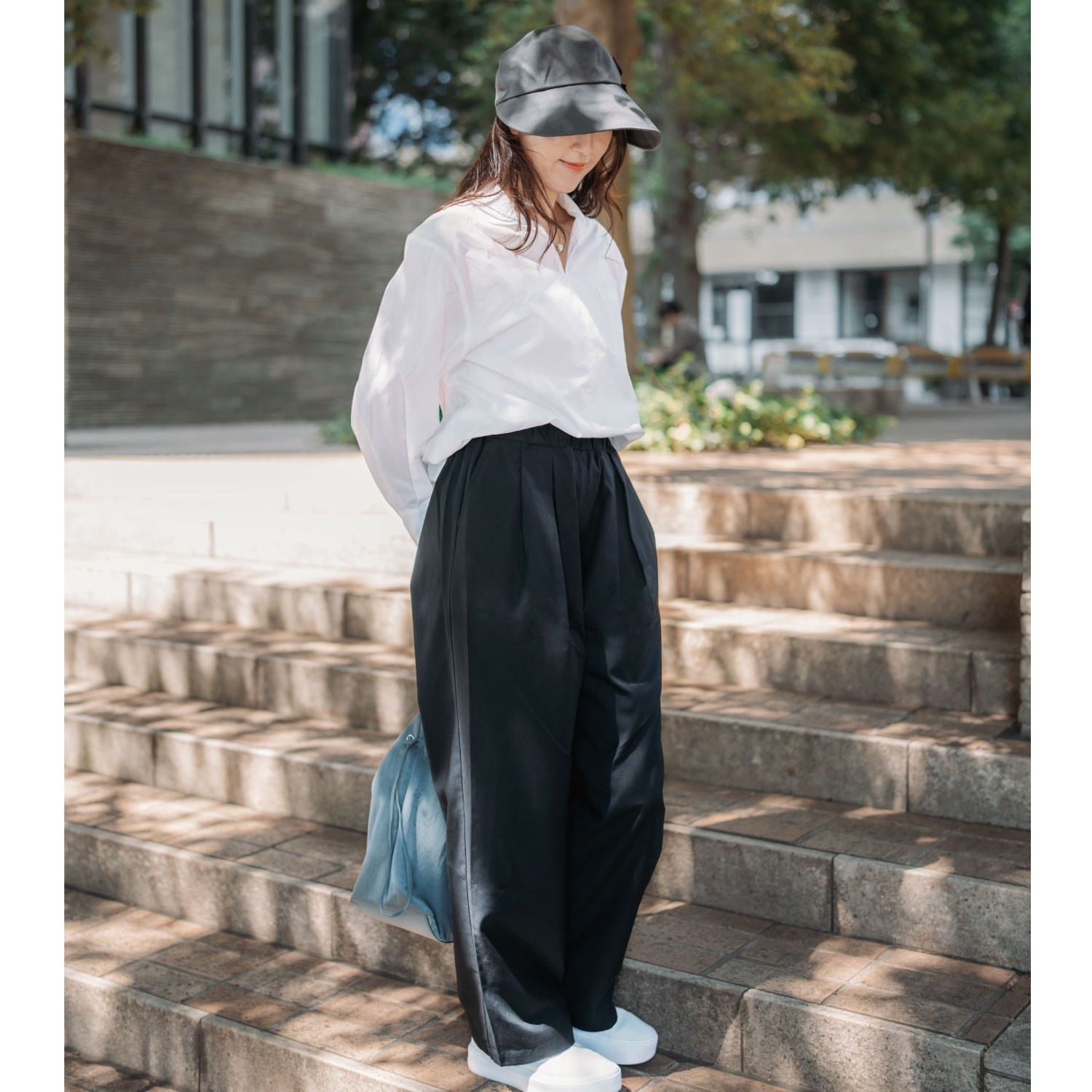 ヘ・エラ はっ水 大人美人 シルエットが決めて ワイドパンツ