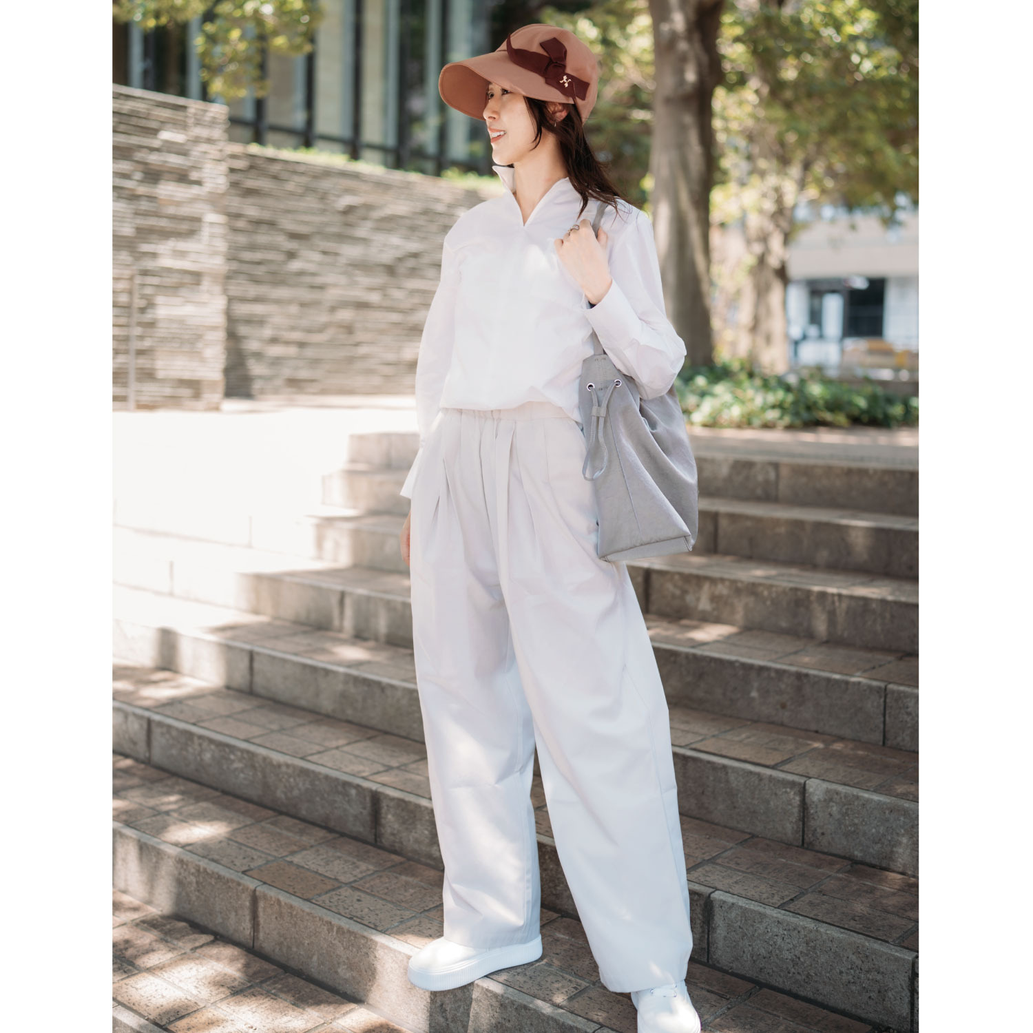 ヘ・エラ はっ水 大人美人 シルエットが決めて ワイドパンツ