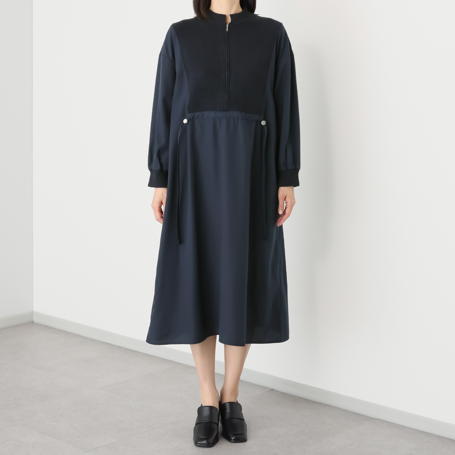 マチュート 日常をおしゃれに彩る ニットミックスワンピース