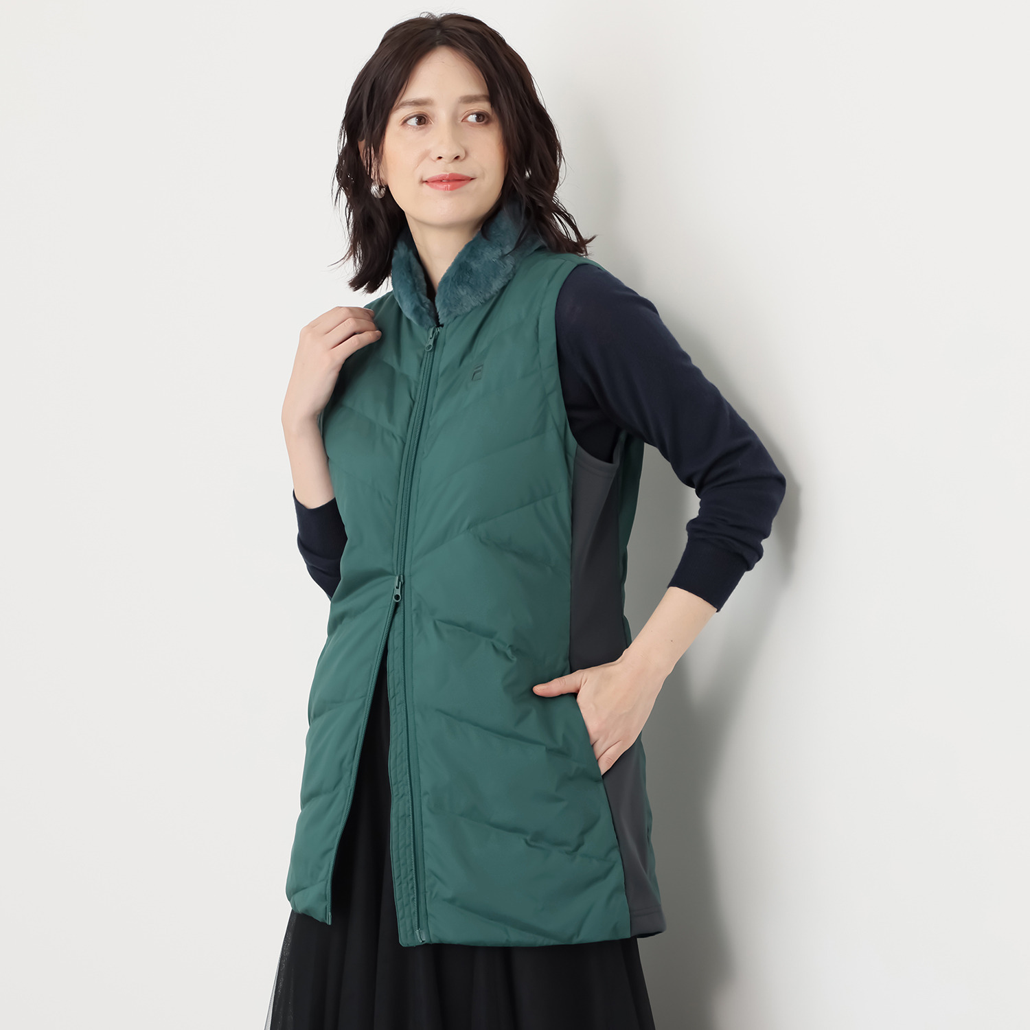 フィラ はっ水・防風 キルトステッチ スペシャルダウンベスト