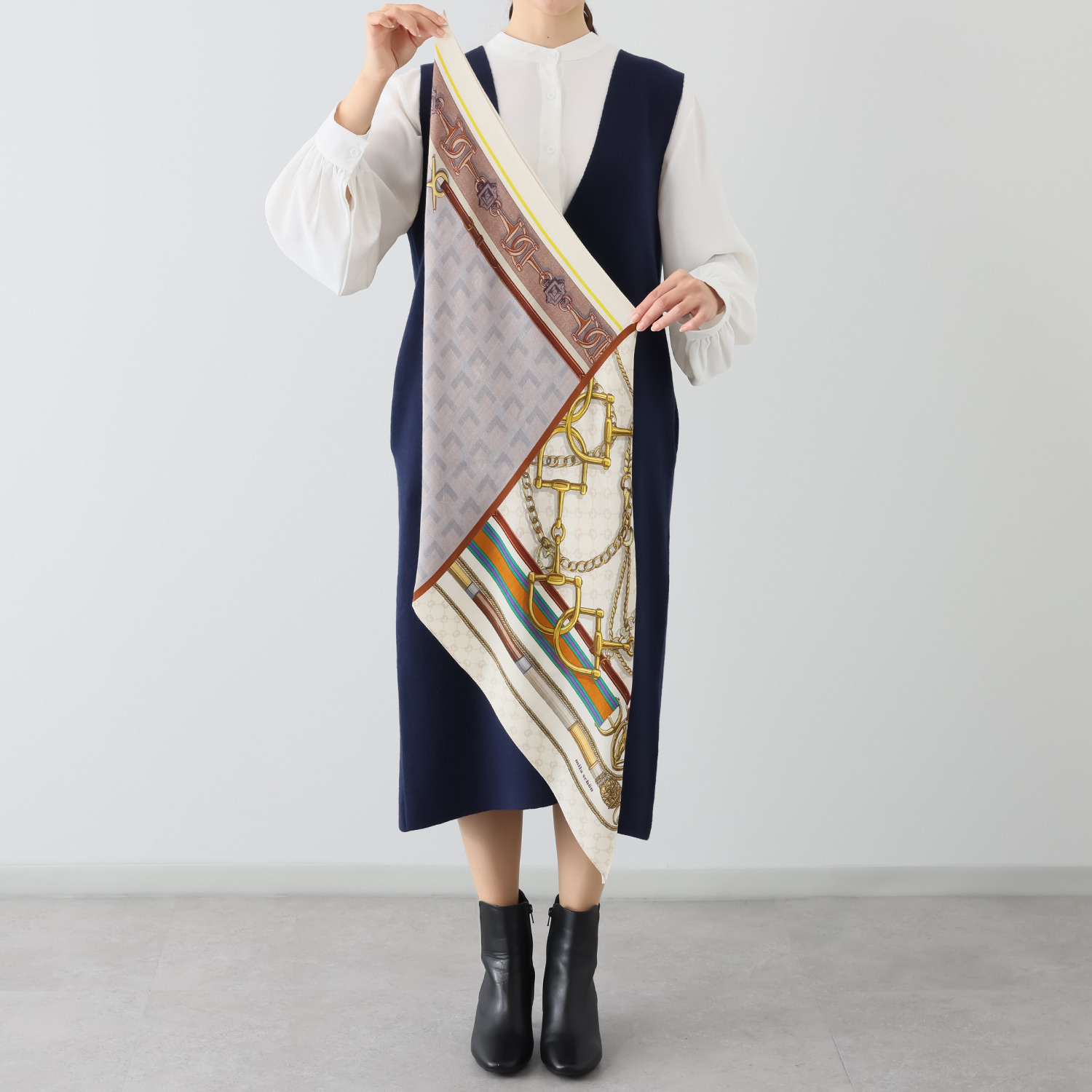 ミラ・ショーン ウールシルク スヌードスカーフ